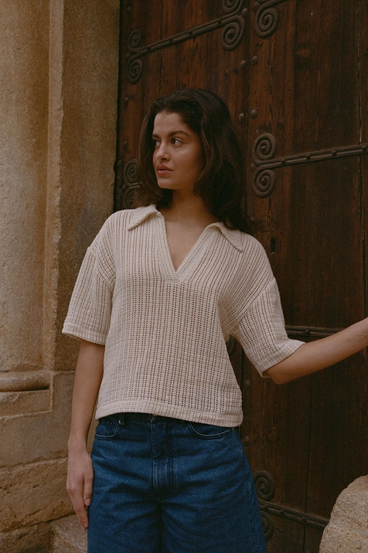 Image of NÃ©nÃ©s dames vegan Top Morgane Ecru/Crème