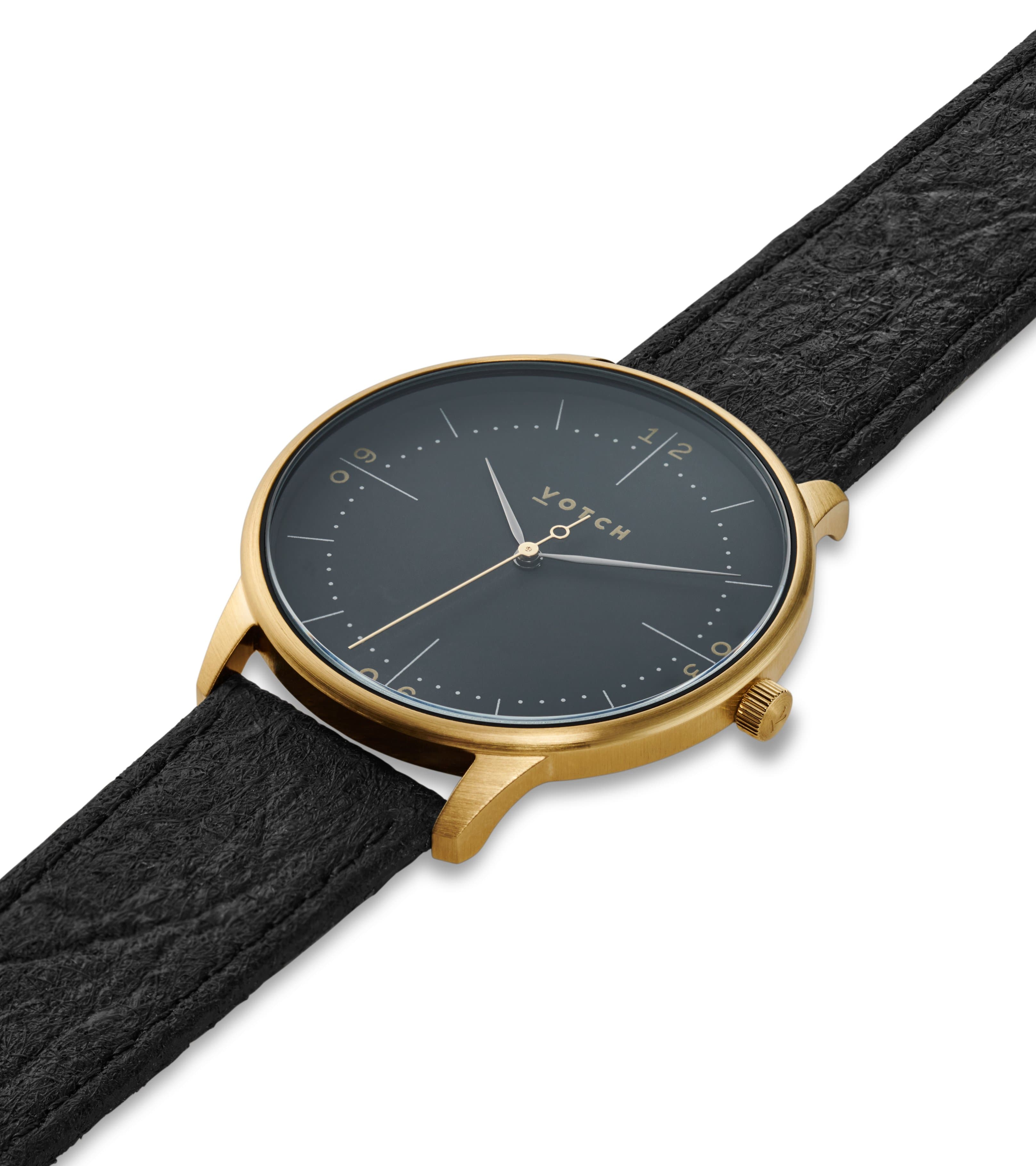 Votch Aalto Gold & Piñatex Mit Schwarz Uhr