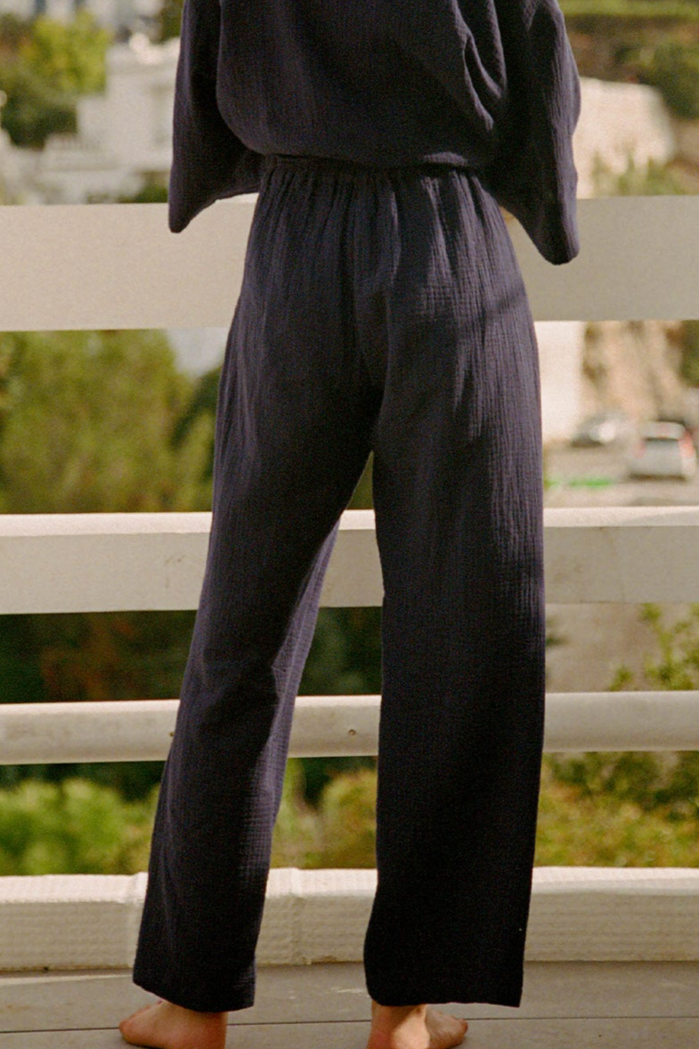 NÃ©nÃ©s Damen vegan Hose Mimosa Mitternachtsblau