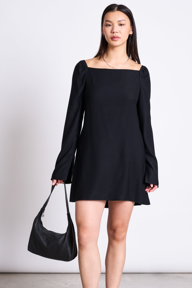 JAN N JUNE JAN 'N JUNE Damen vegan Minikleid Quadratischer Ausschnitt Glad Schwarz