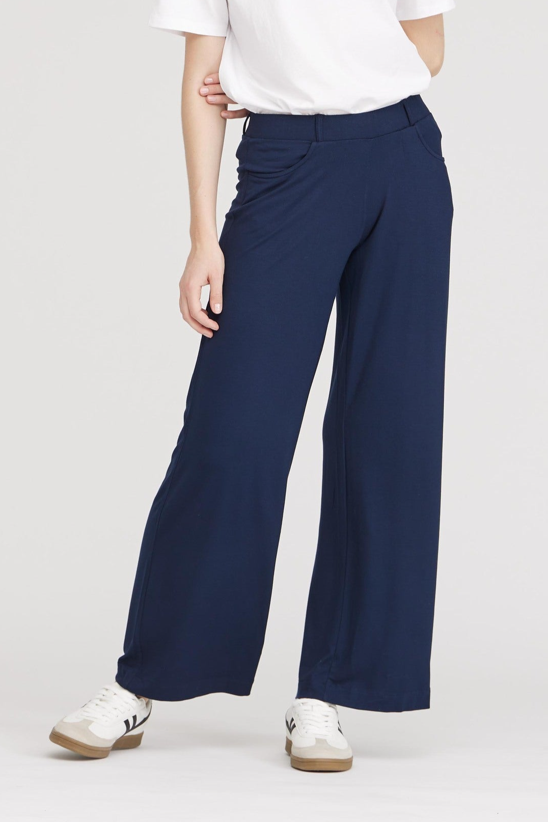 LAURIE Damen vegan Hose Donna Loose Jersey Sl Navy