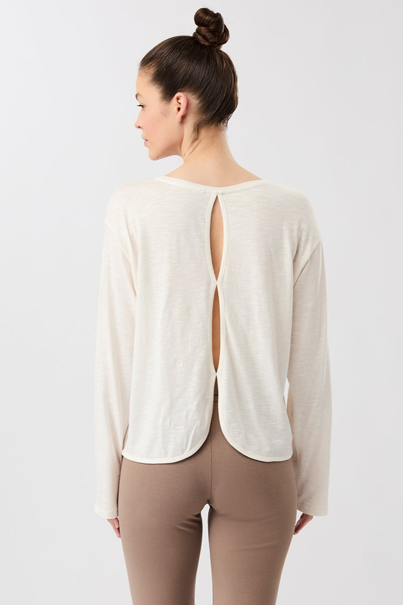 Mandala Damen vegan Lange Ã„rmel Mit Offenem RÃ¼cken WeiÃŸ