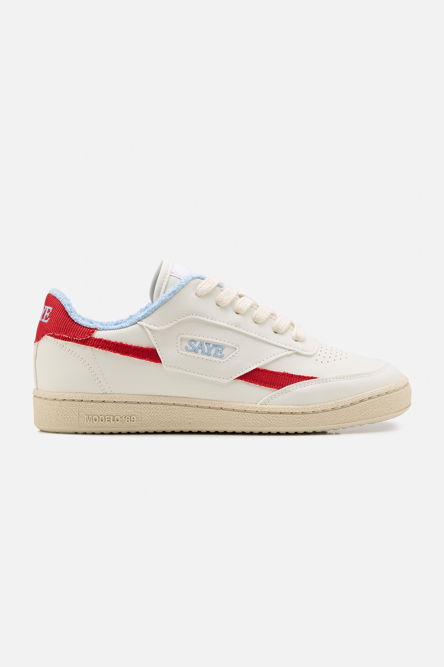 Image of SAYE mannen vegan Sneakers M89 Icon Scharlakenrood & Hemelsblauw