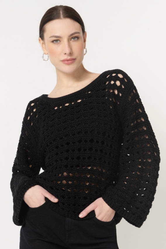 Lovjoi Damen vegan Pullover Ysabela Schwarz