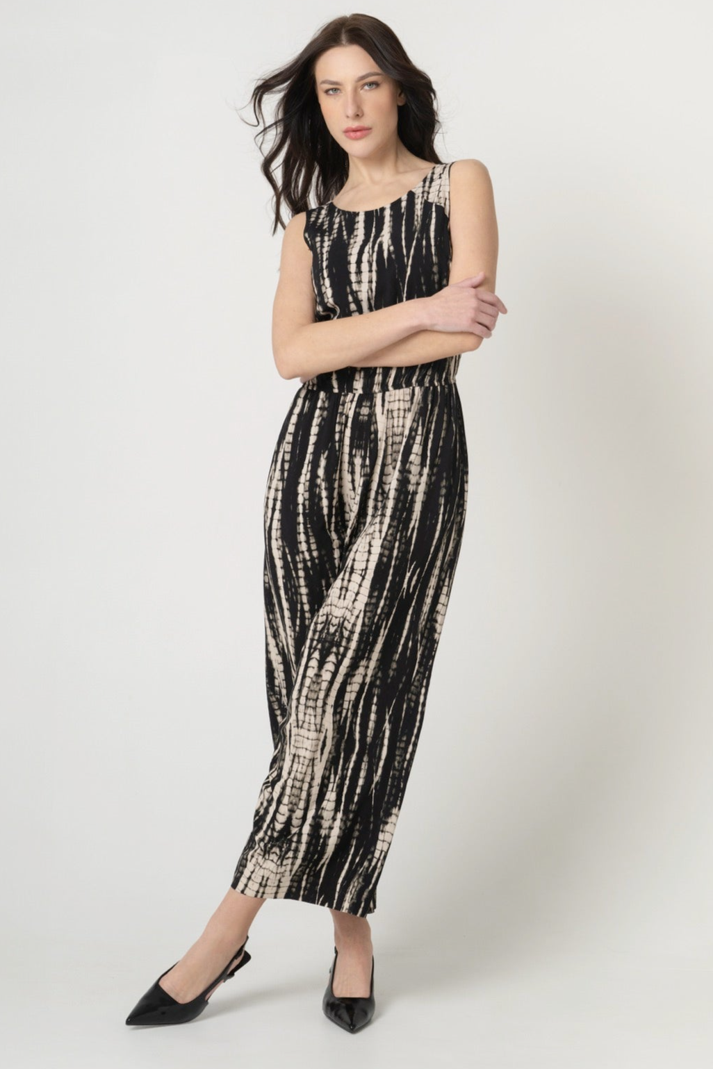 Lovjoi Damen vegan Jumpsuit Staine Schwarz Batik