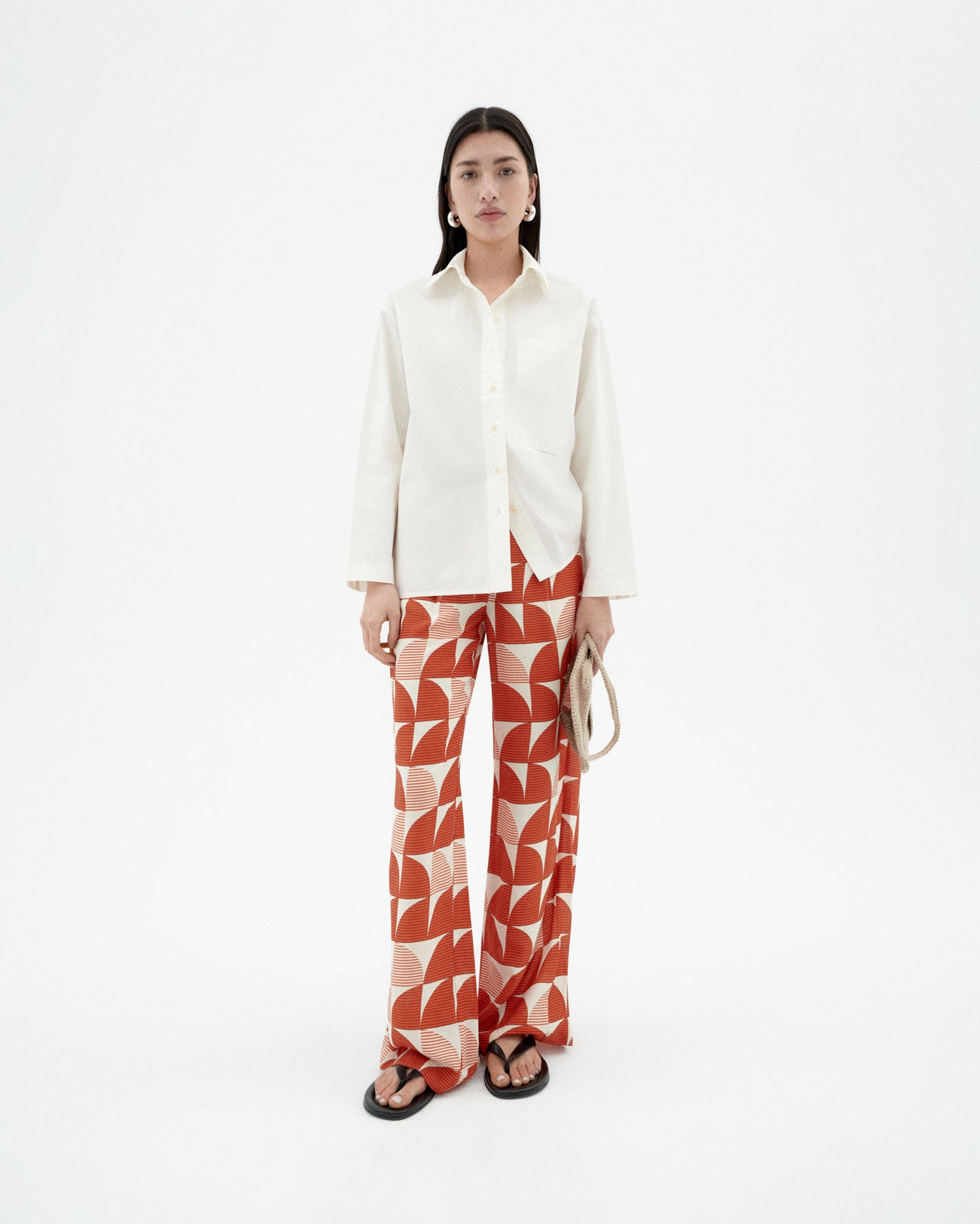Thinking MU womens vegan Trousers Manolita Shrubbery Red