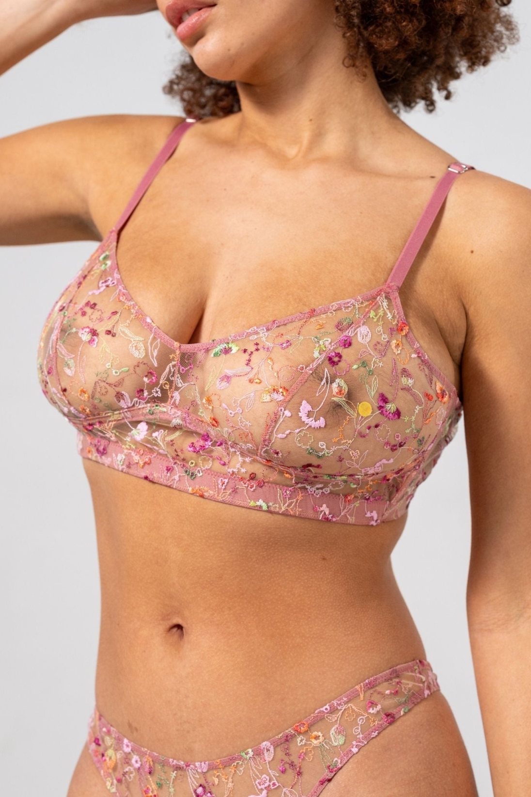 Image of Understatement dames vegan Balconette Mesh Roze