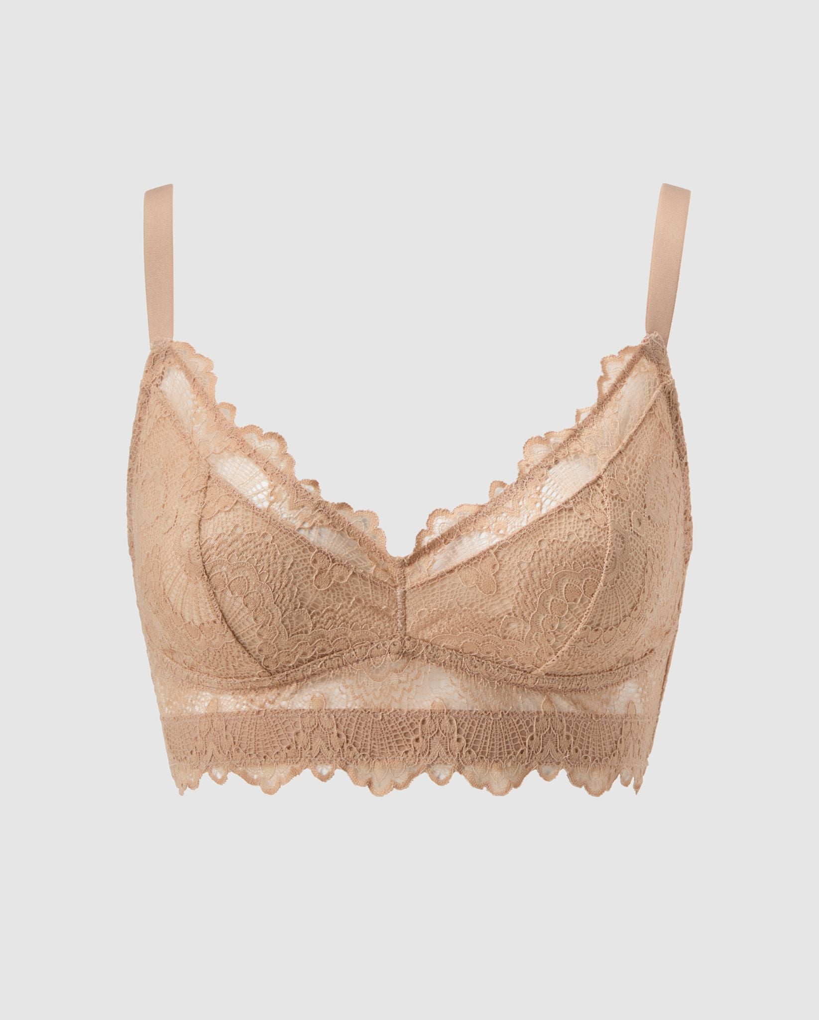 Understatement womens vegan Bra Support Lace Warm Beige