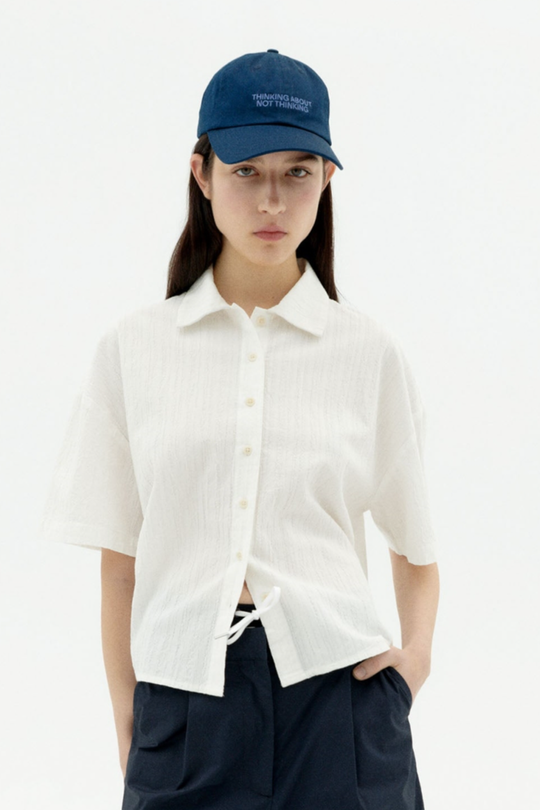 Thinking MU Damen vegan Bluse Popcorn Textur Anna Weiß