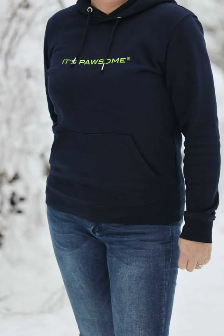 Image of IT'S PAWSOME dames vegan Hoodie Kimba Navy