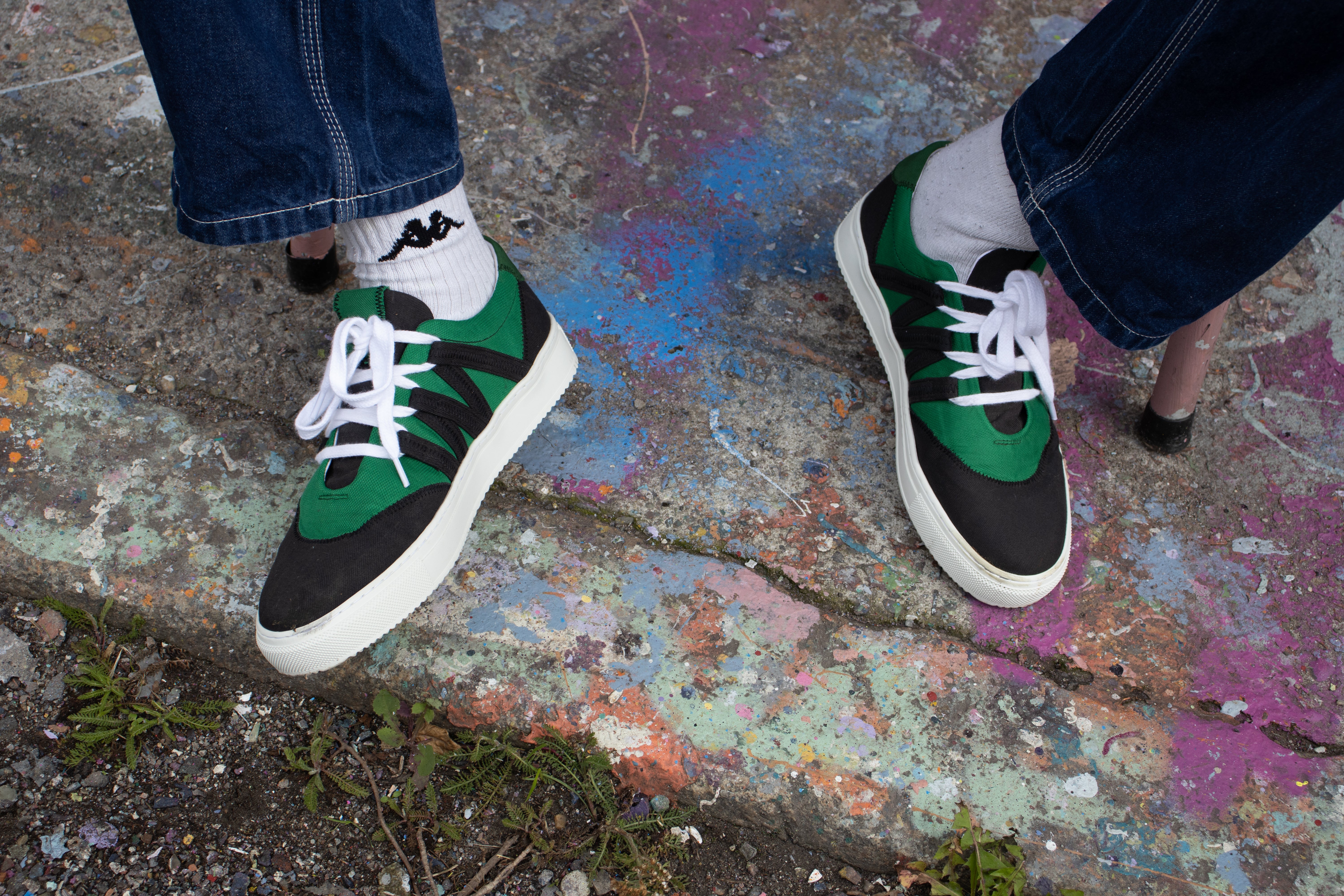 VAER men vegan Sneakers Phoenix Green/White