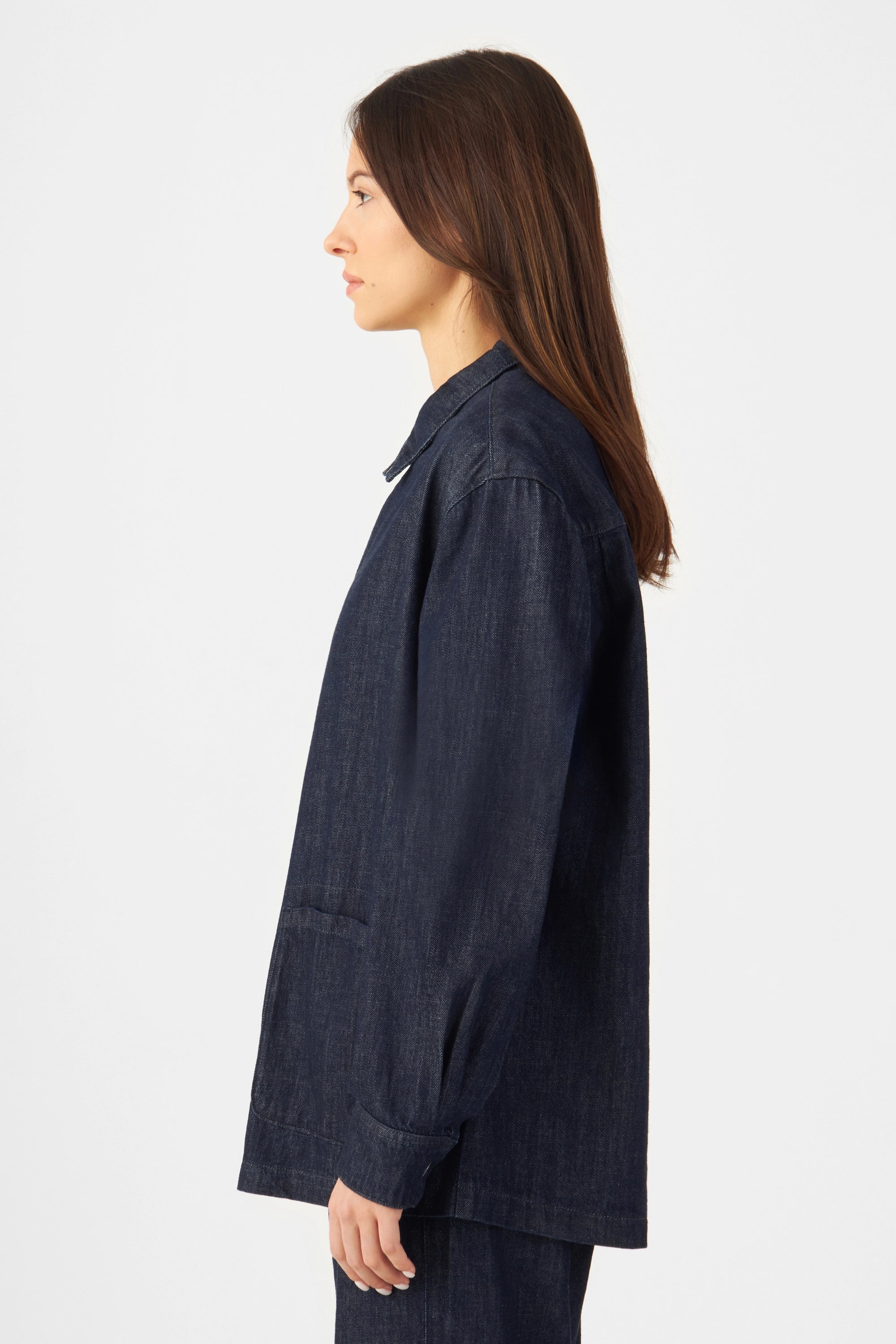 Dawn womens vegan Jacket Sorry Shacket Blue