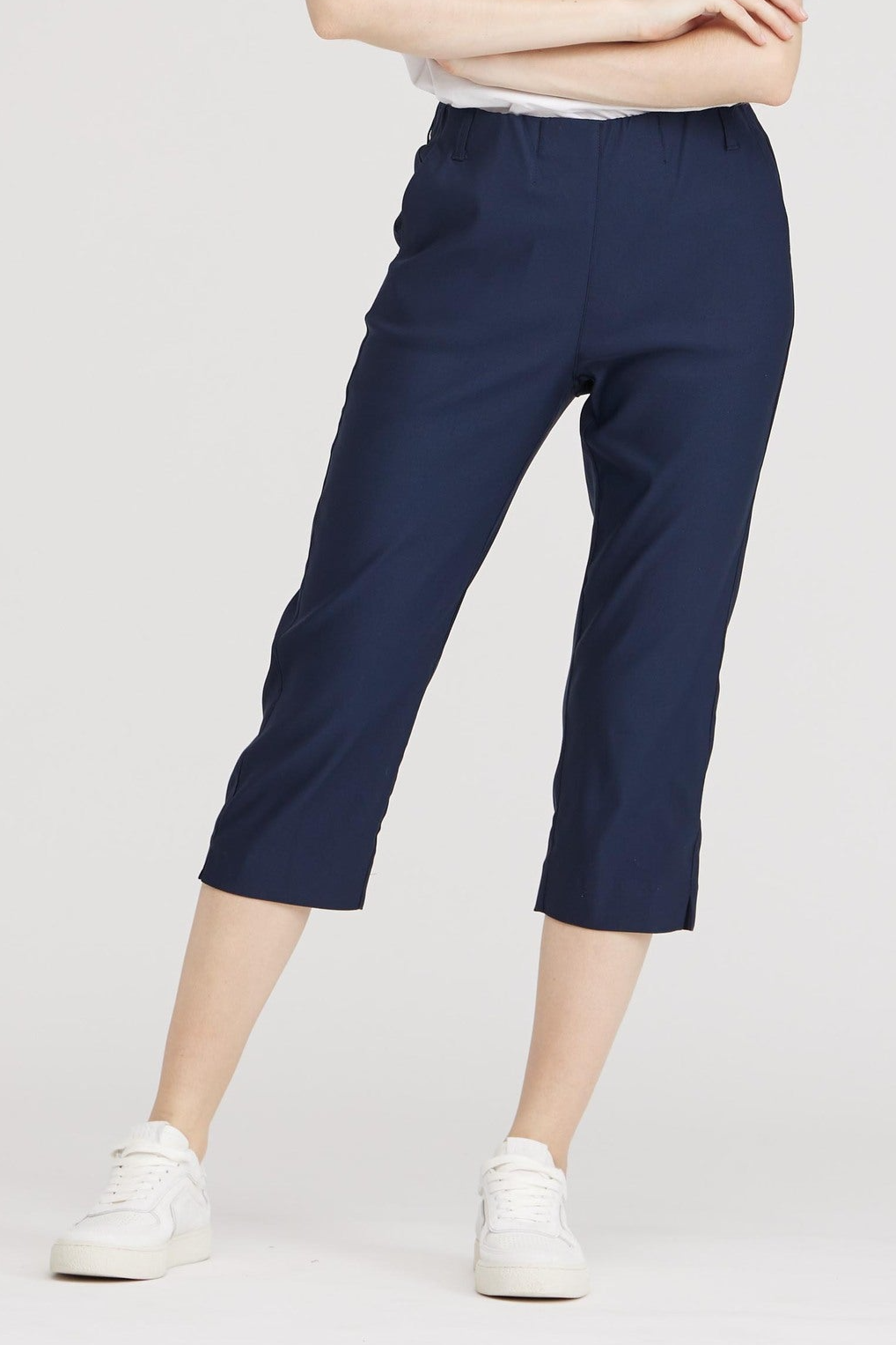 LAURIE Damen vegan Hose Taylor Regular Capri Ml Navy