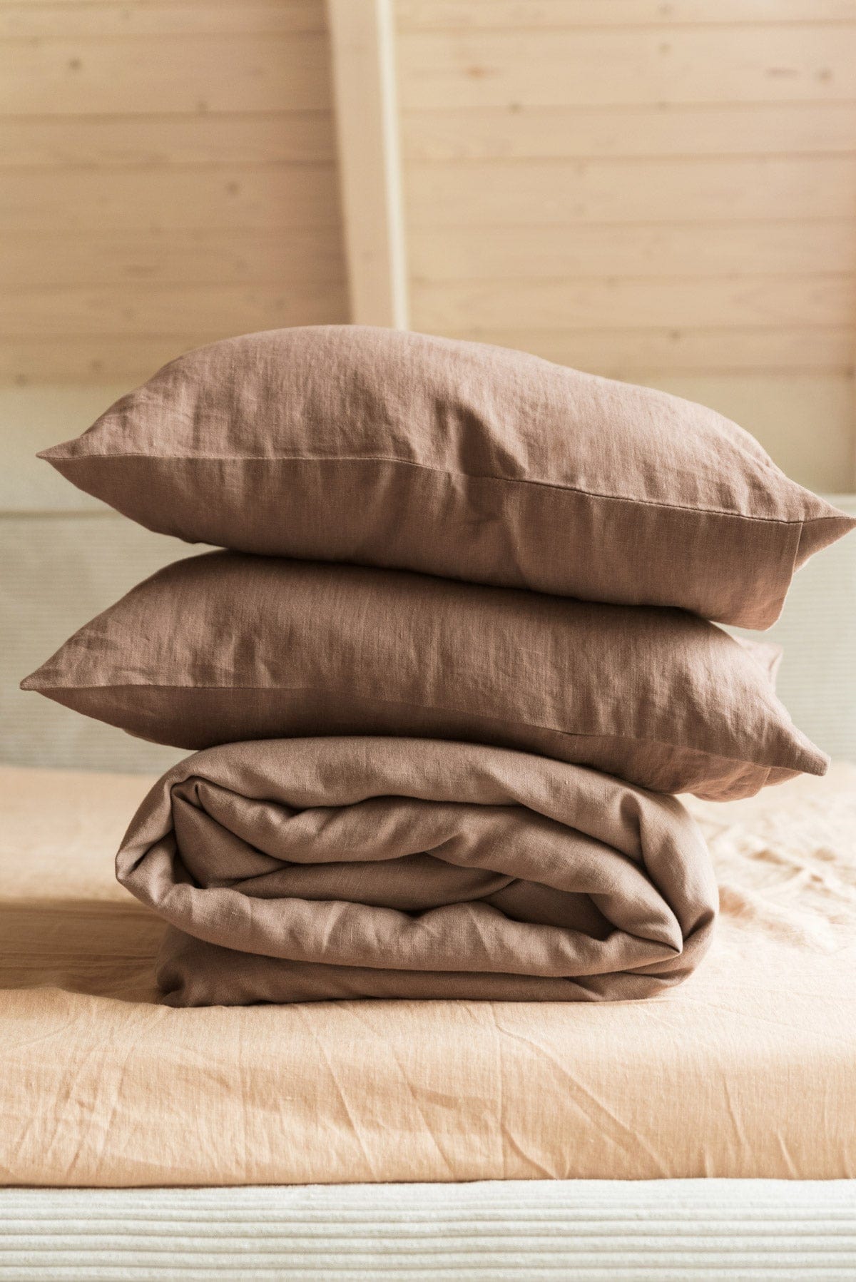 AmourLinen unisex vegan Set Bedding Rosy Brown