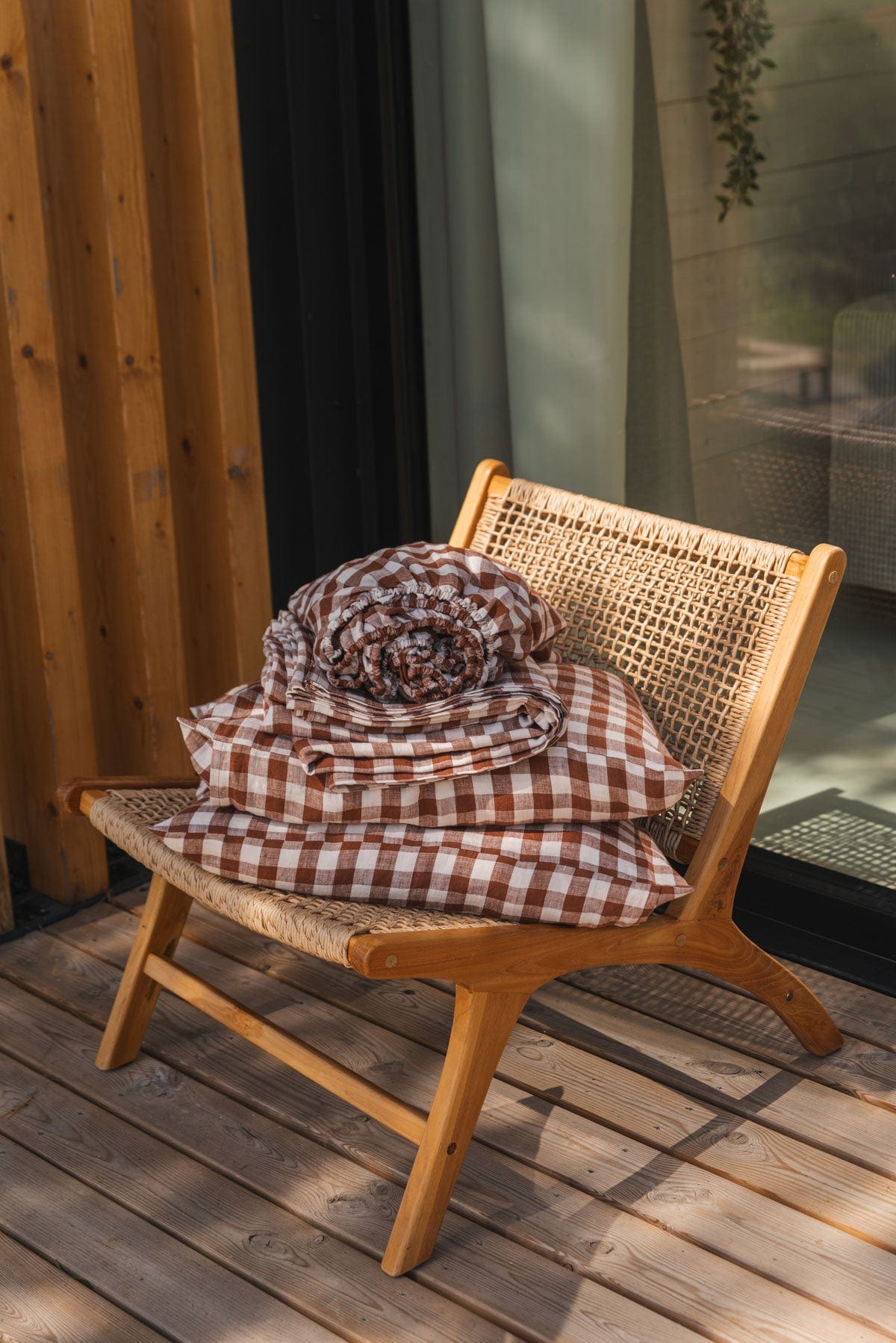 AmourLinen Set Bettlaken Mocha Gingham