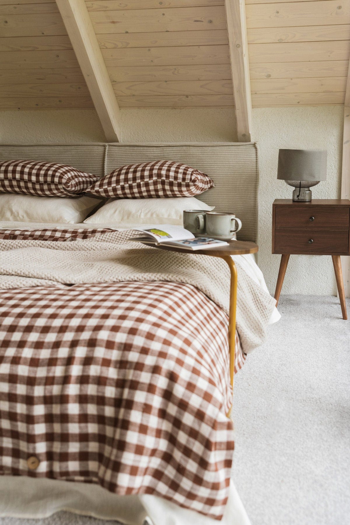 AmourLinen Bettbezug Mocha Gingham