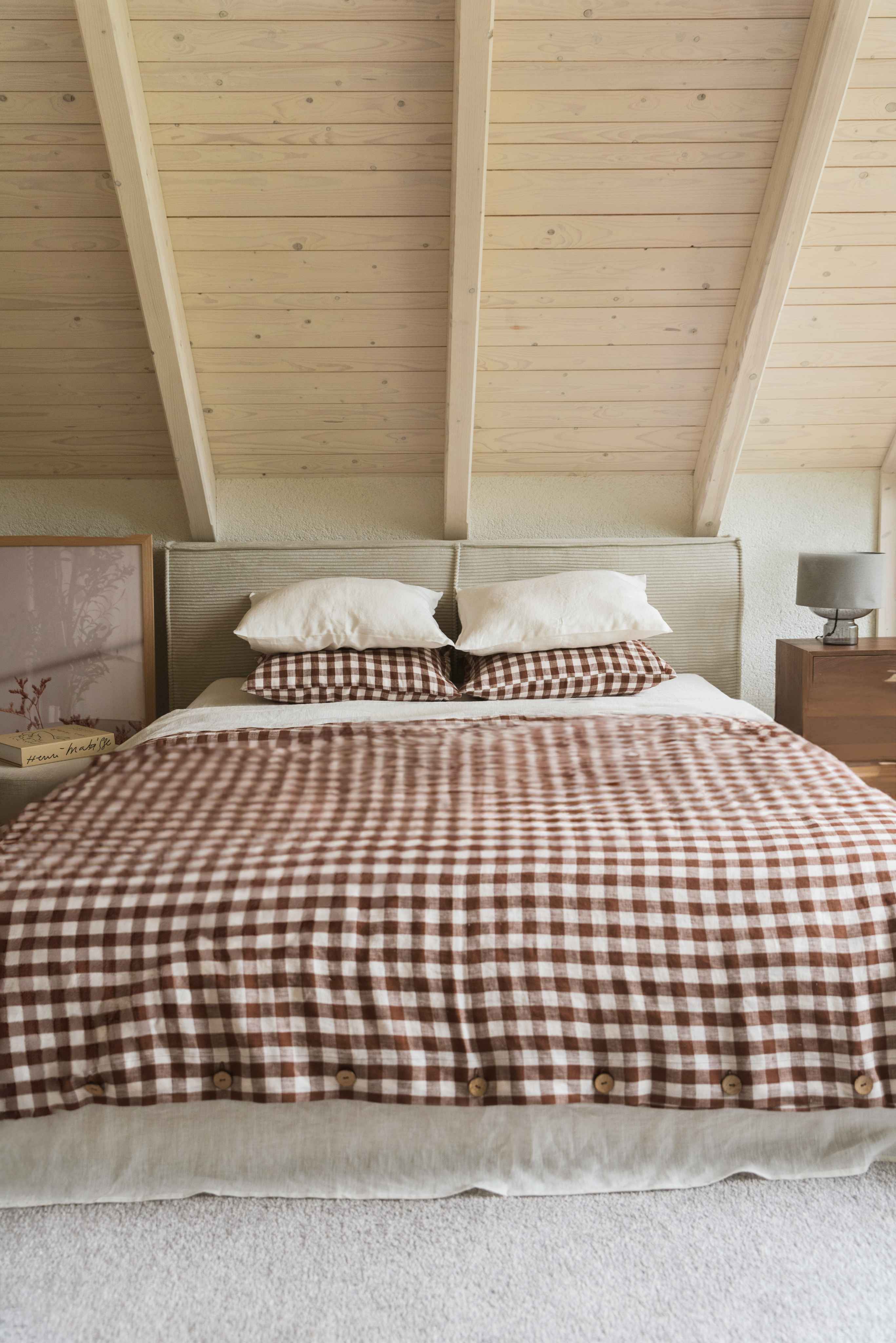 AmourLinen Bettbezug Mocha Gingham