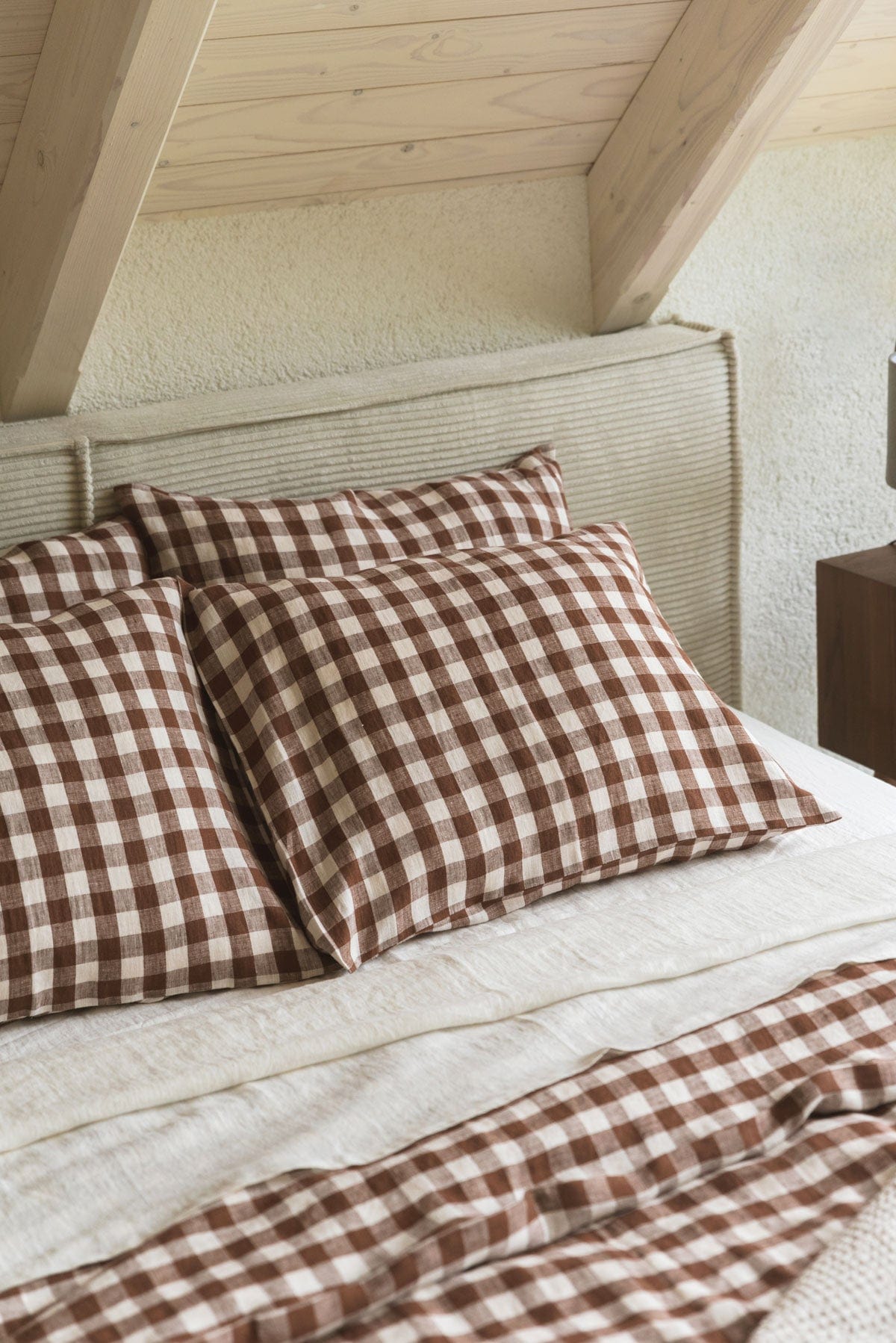 AmourLinen Bettbezug Mocha Gingham