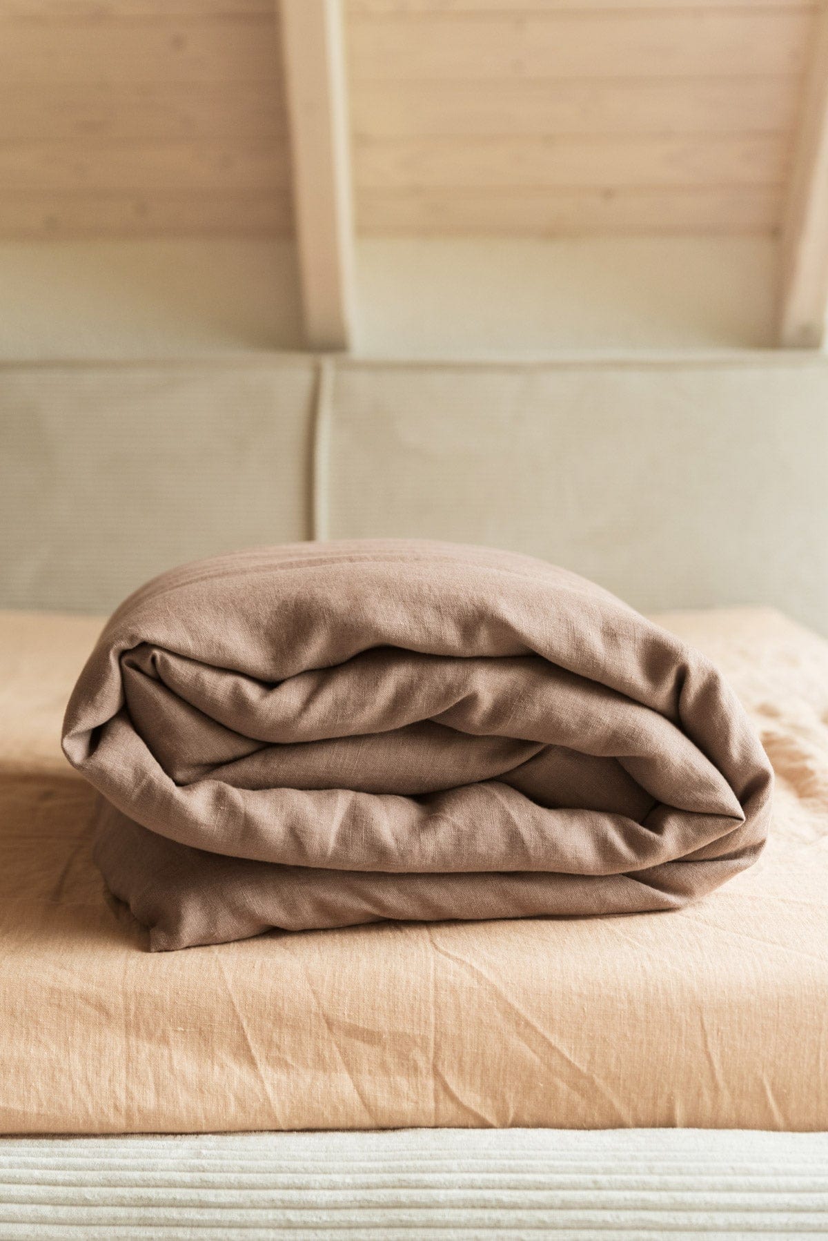 AmourLinen Bettbezug Rosig Braun