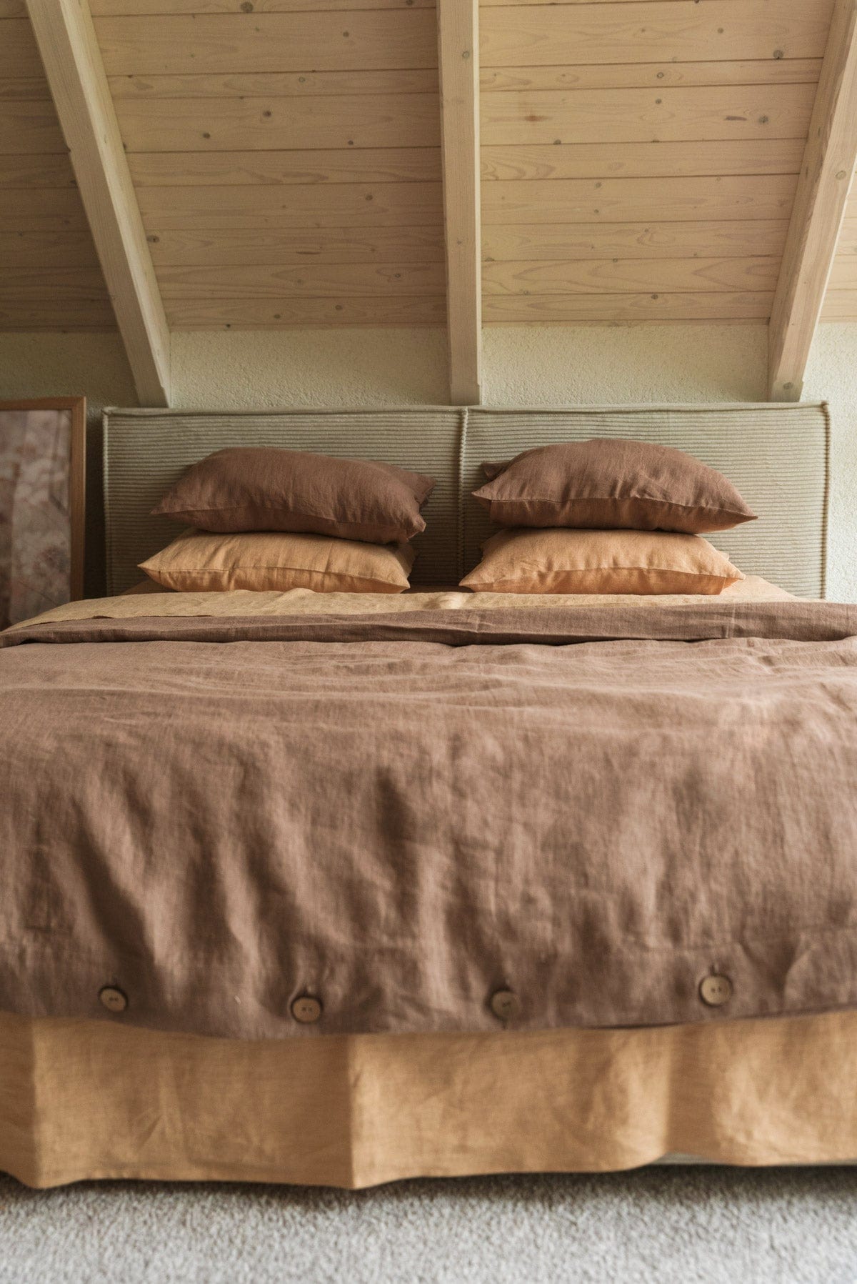 AmourLinen Bettbezug Rosig Braun