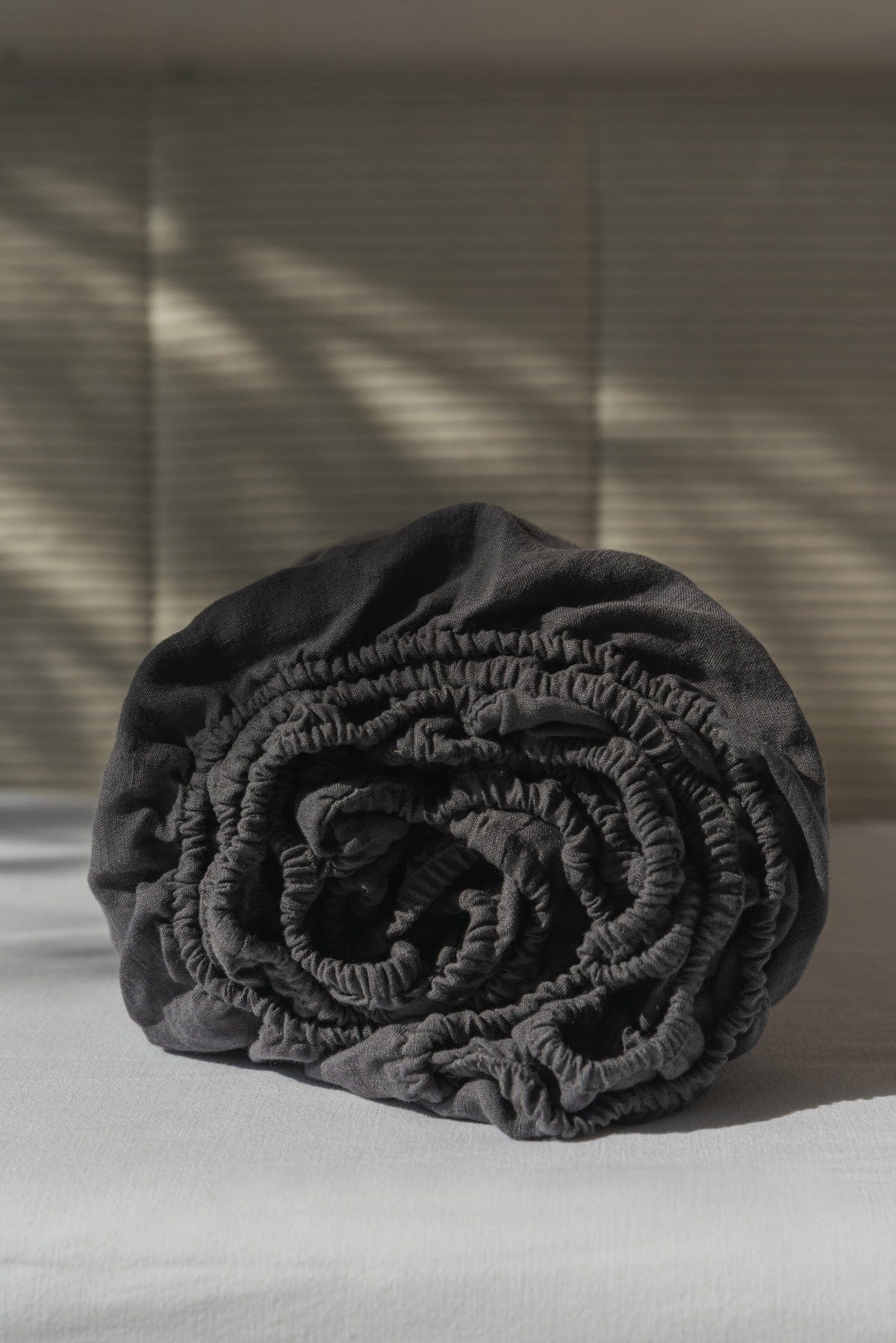 AmourLinen Spannbetttuch Holzkohle