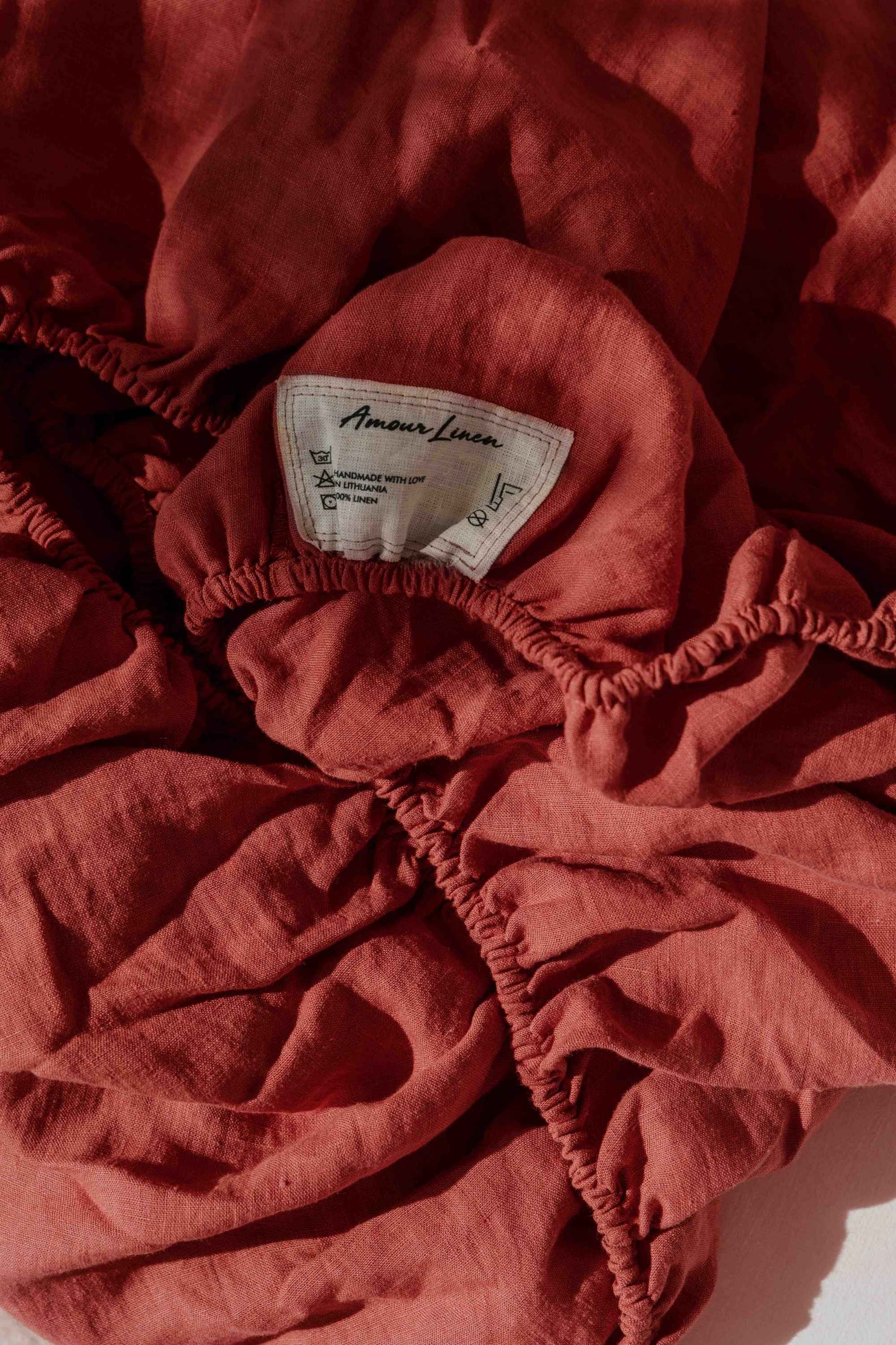 99844 - unisex vegan Spannbetttuch Terrakotta