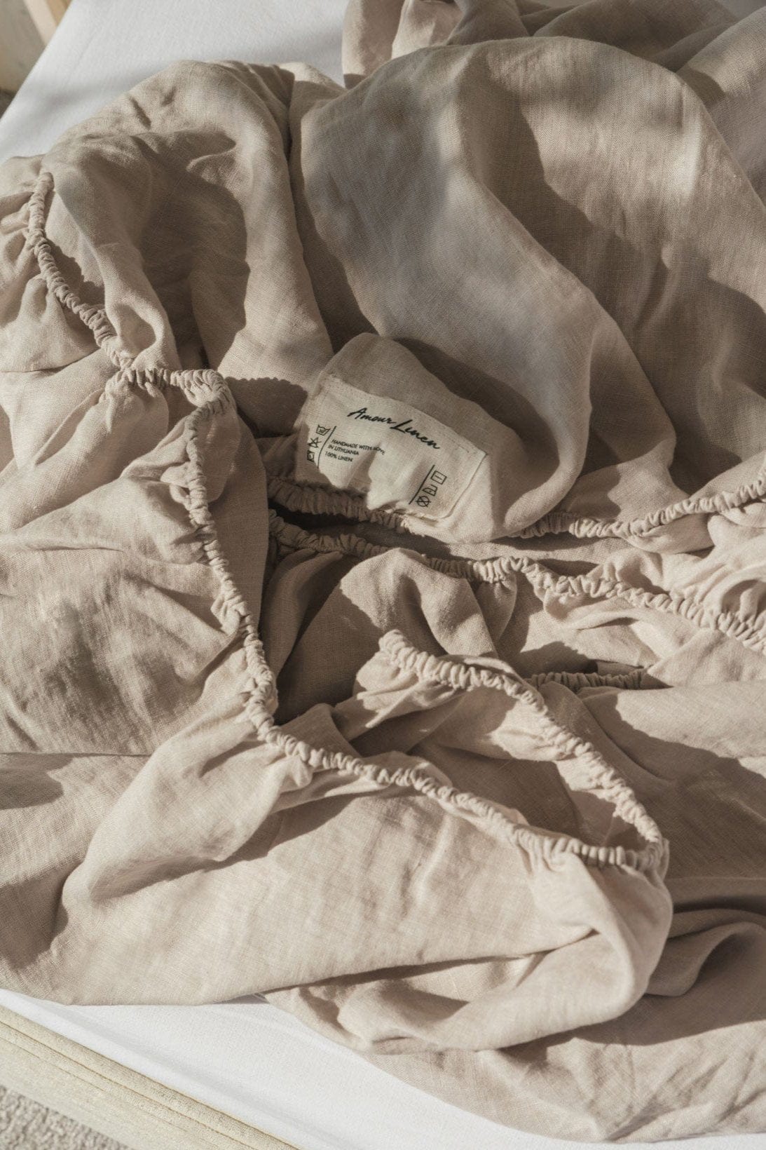 AmourLinen Spannbetttuch Creme