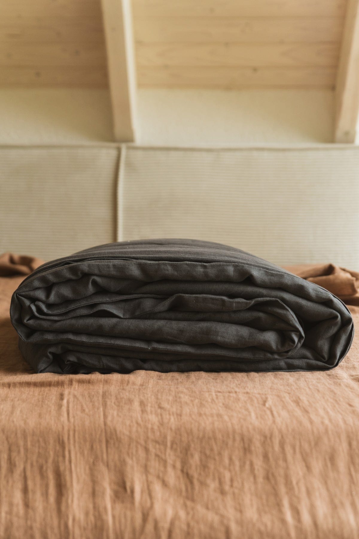 AmourLinen unisex vegan Duvet Cover Charcoal
