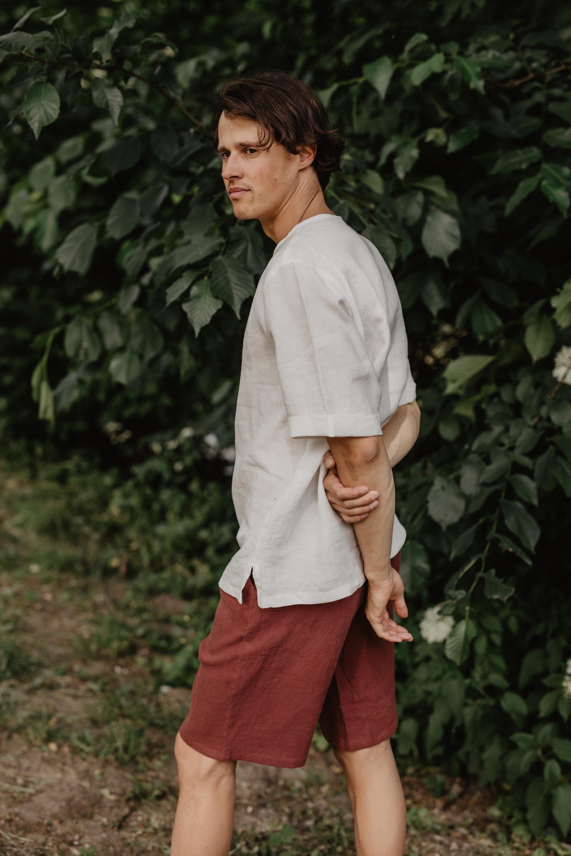 AmourLinen men vegan Top Atlas White