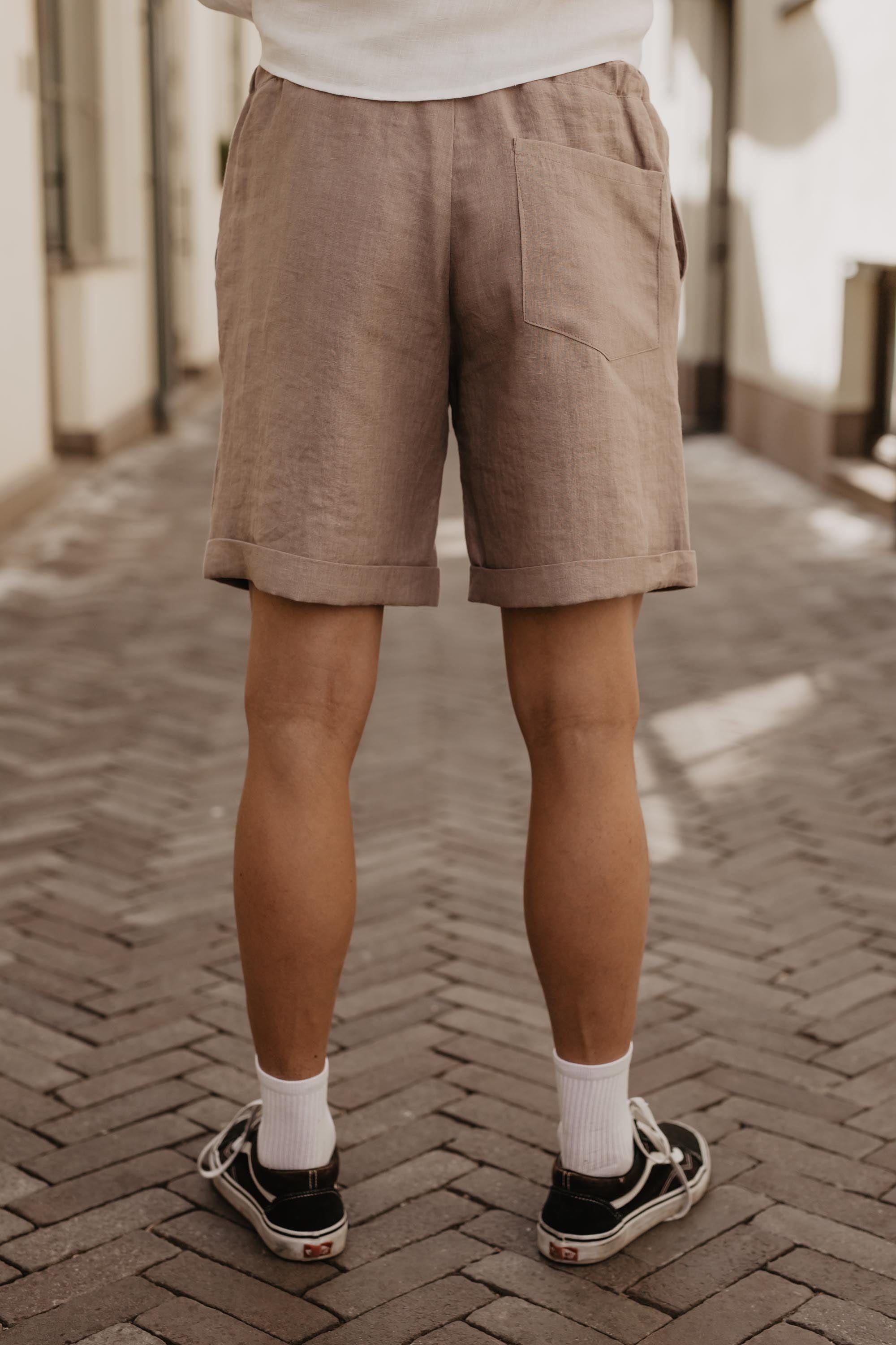 AmourLinen men vegan Shorts Ares Rosy Brown