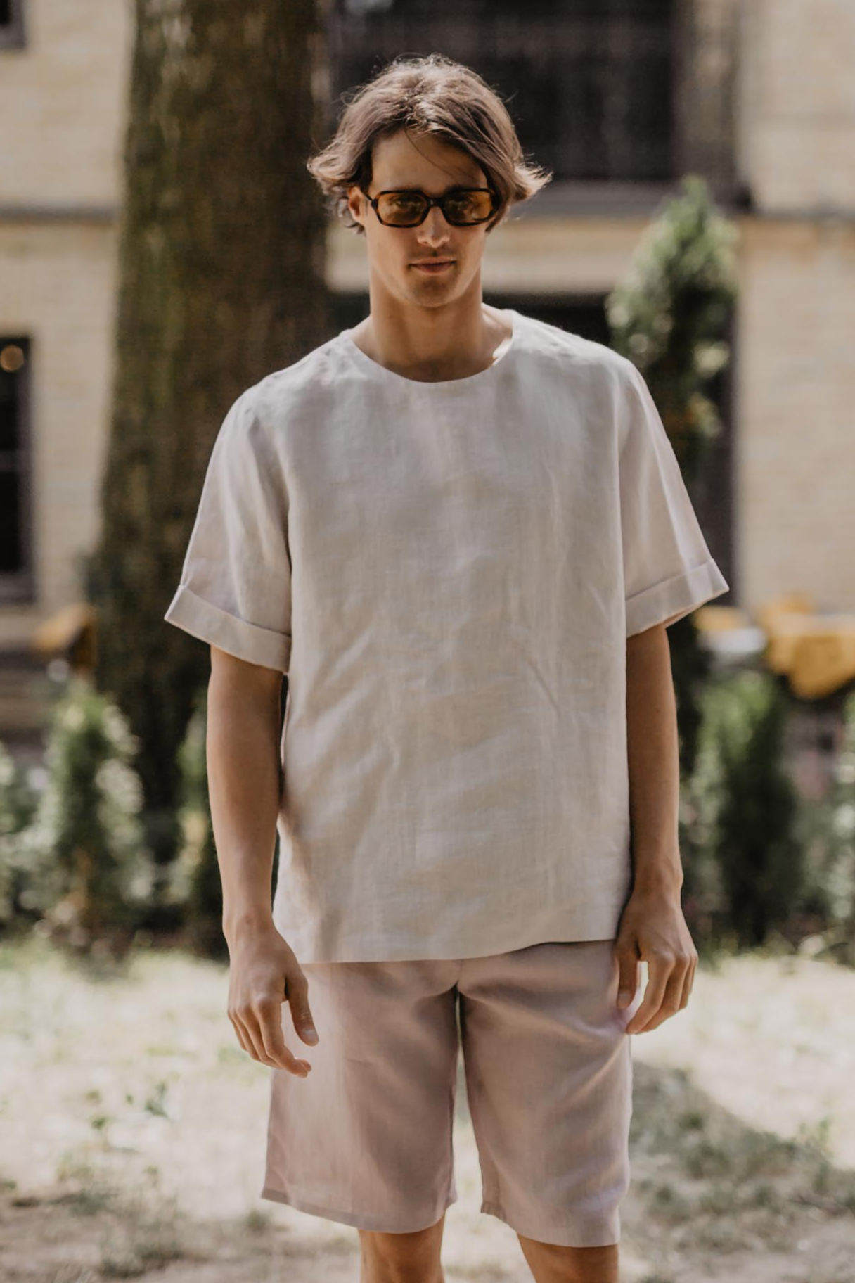 Image of AmourLinen mannen vegan Top Atlas Crème