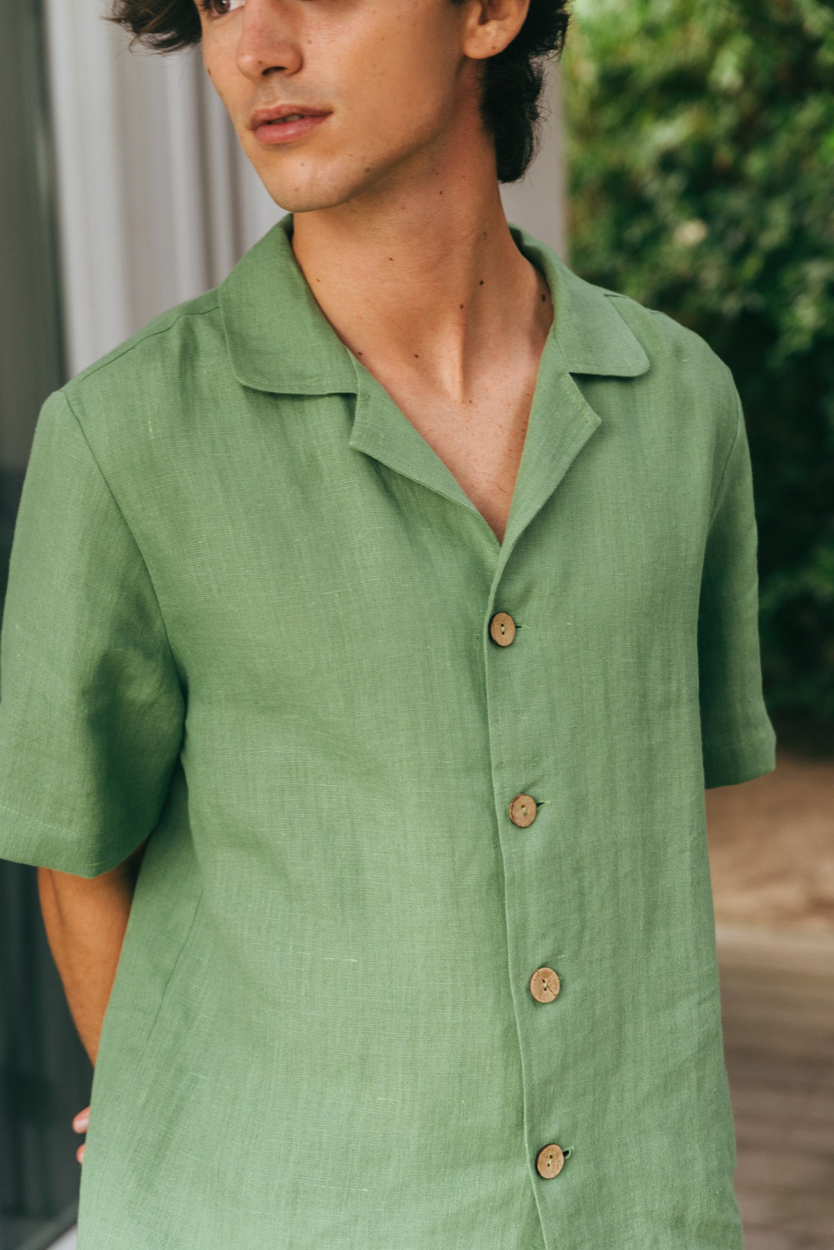 AmourLinen men vegan Set Loungewear Aspen Matcha Green