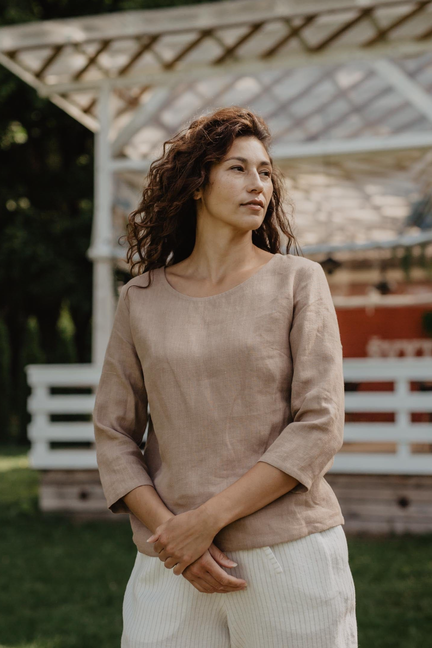 AmourLinen Damen vegan Oberteil Riga Rosy Brown