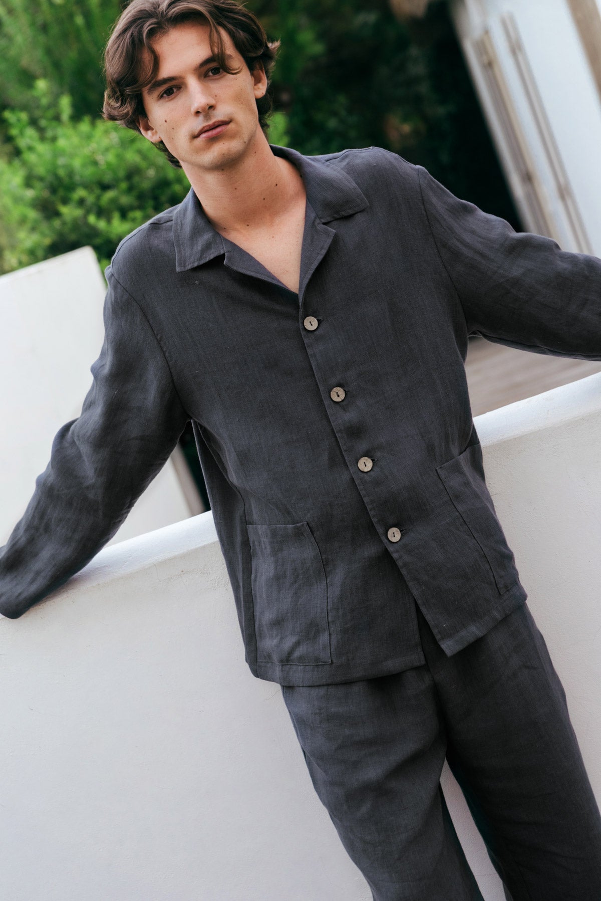 AmourLinen men vegan Set Loungewear Oliver Charcoal