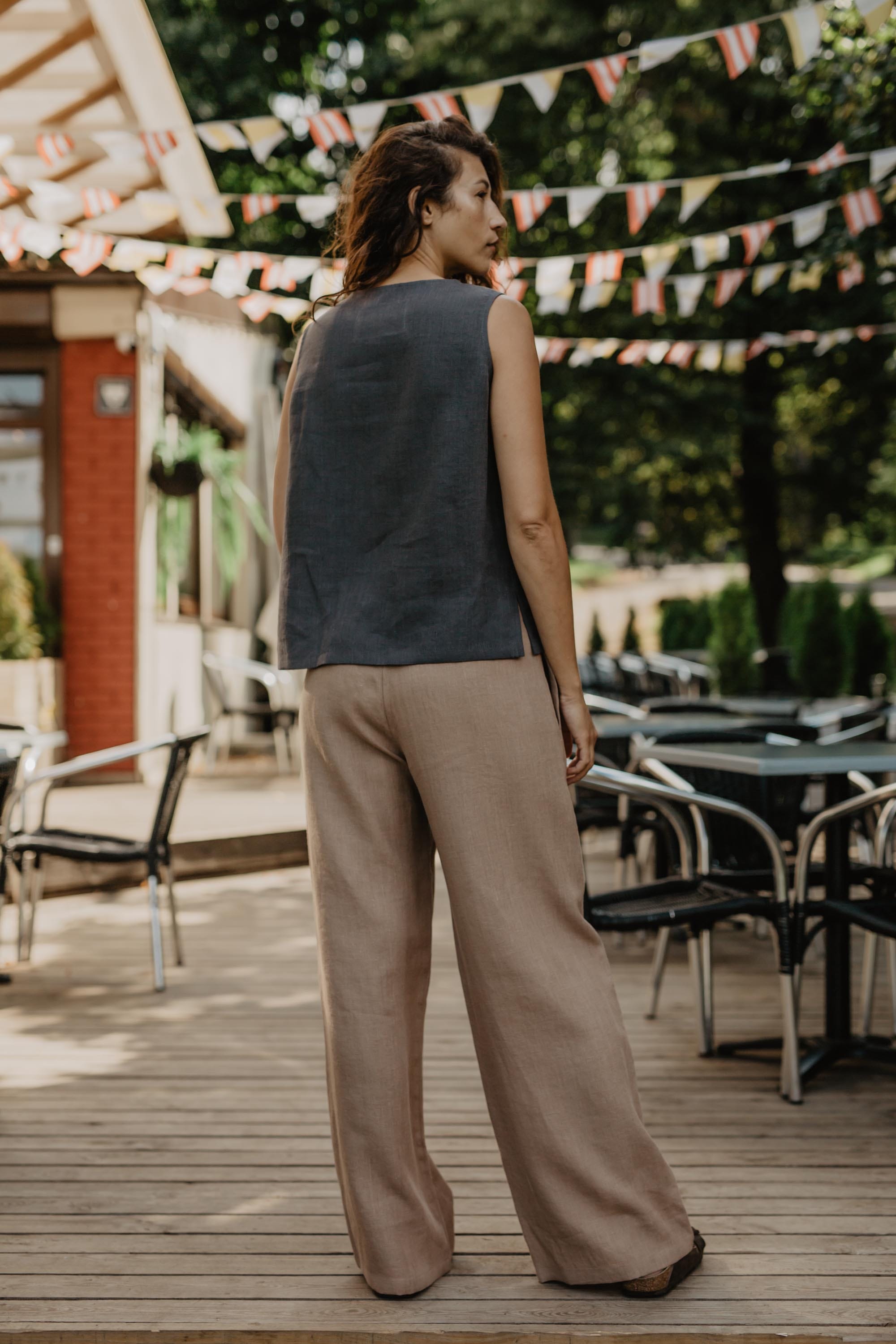AmourLinen womens vegan Pants Oulu Rosy Brown