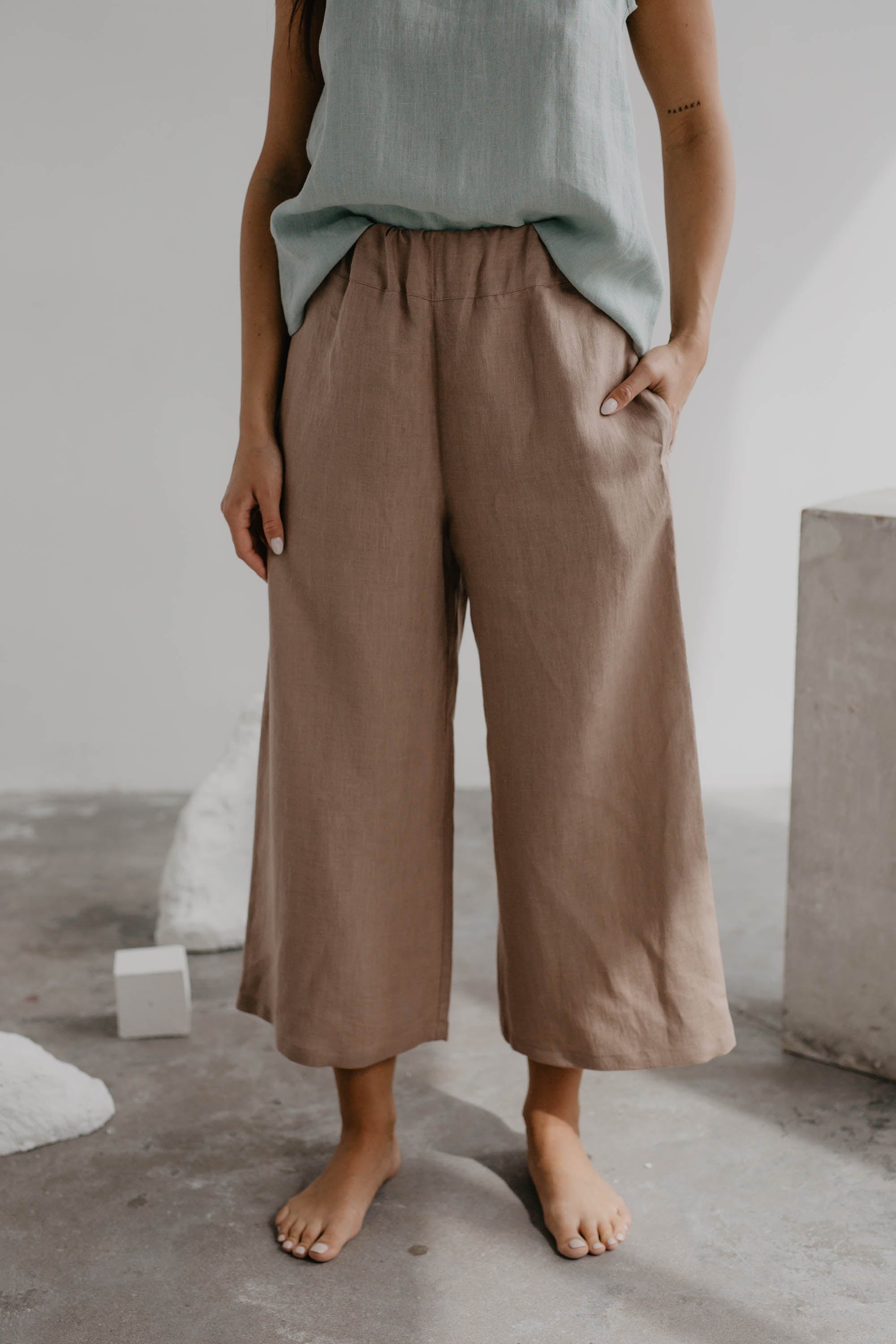 AmourLinen Damen vegan Hose Tokyo Rosy Brown