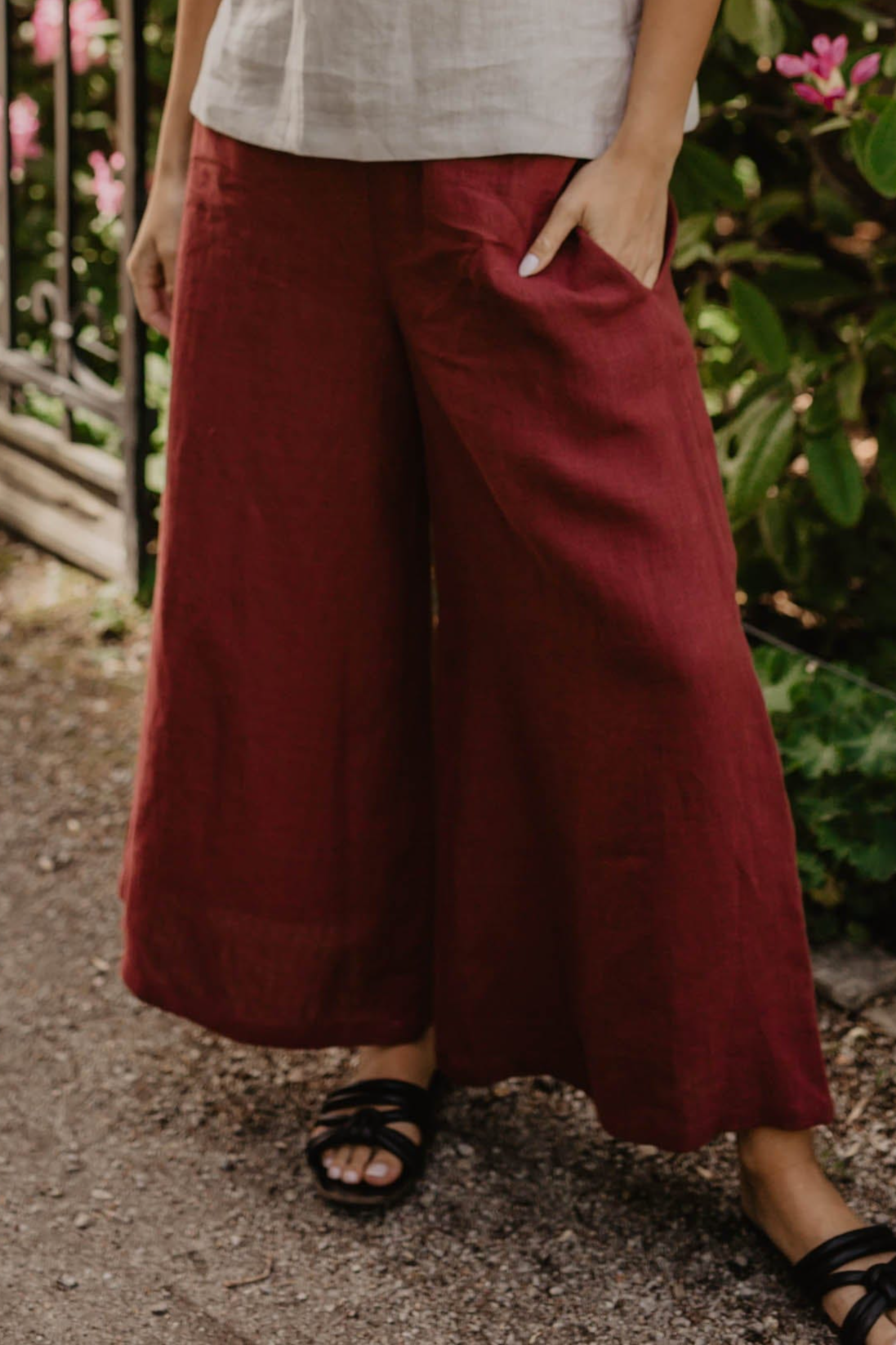 AmourLinen Damen vegan Hose Isabella Terracotta