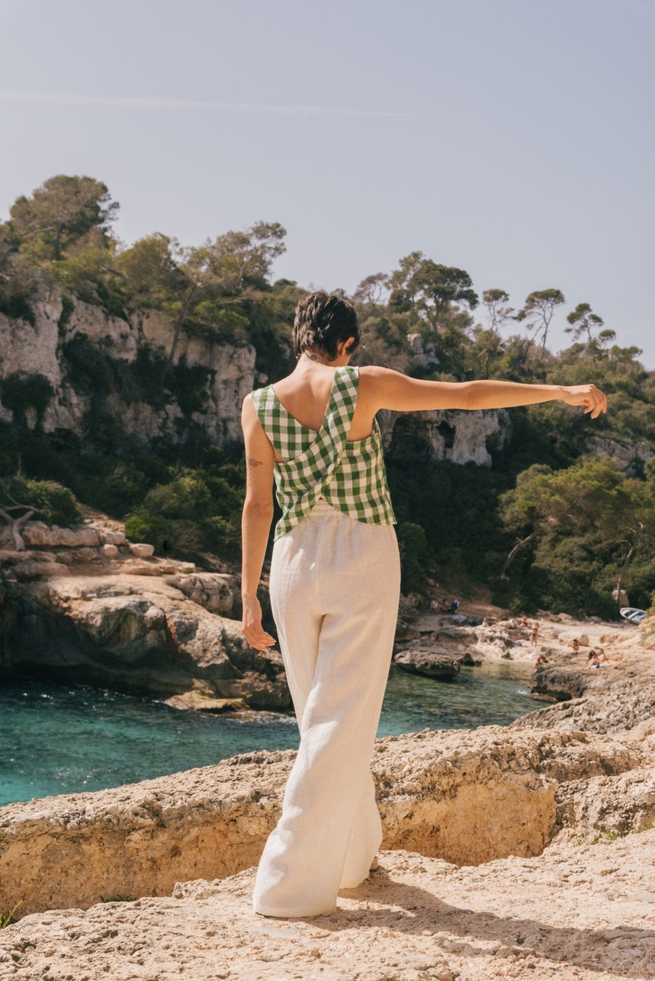AmourLinen womens vegan Pants Leah White