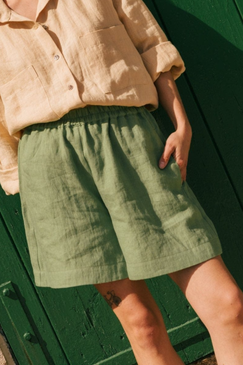 100090 - Damen vegan Shorts Betty Klassisch Matcha GrÃ¼n