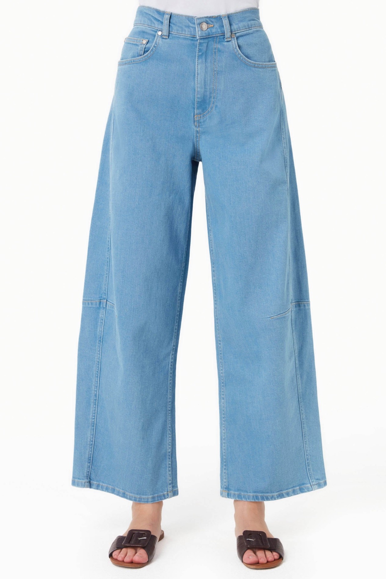 ORGANICATION Damen vegan Jeans Wide Leg Hellblau