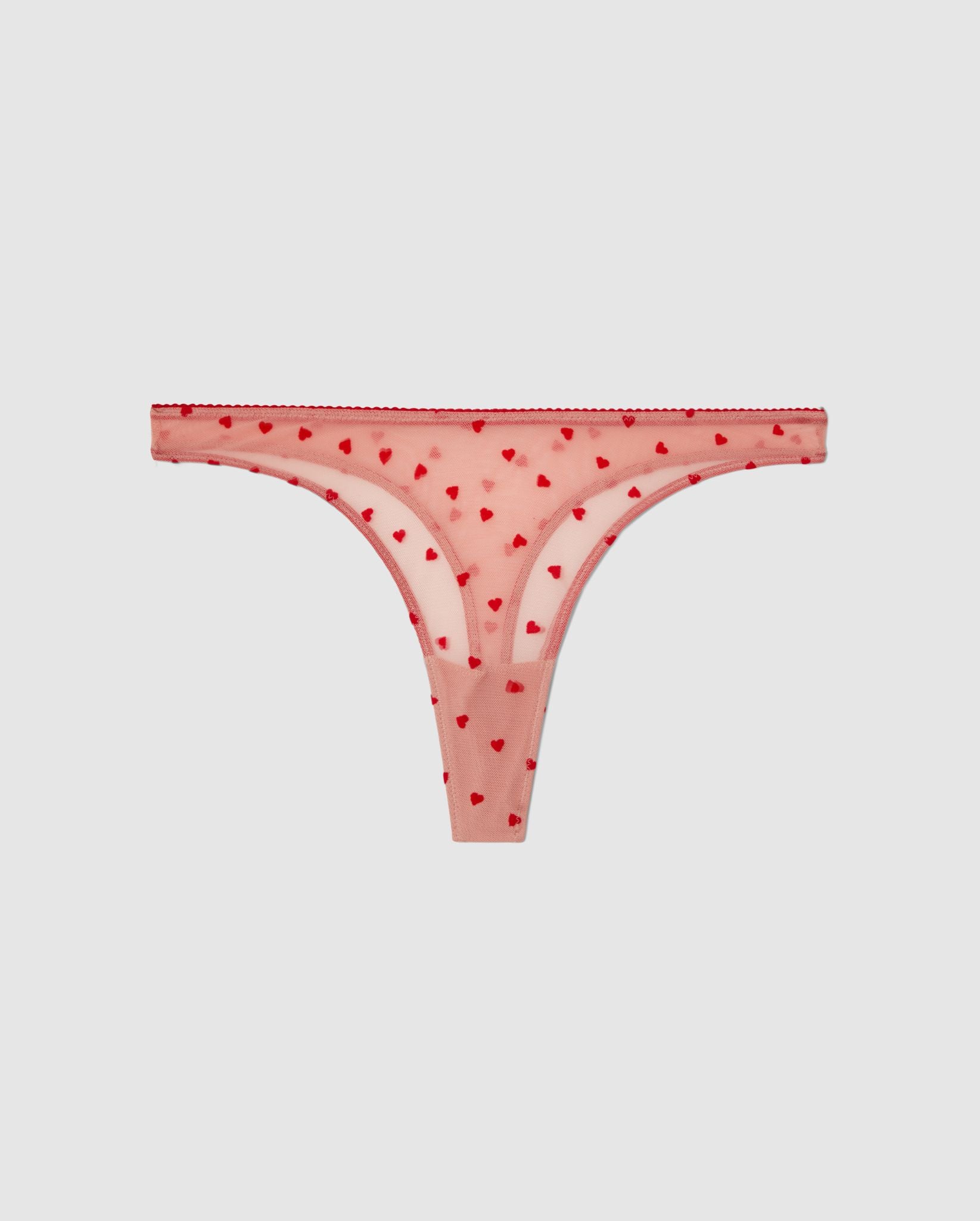 Understatement womens vegan Thong Mesh Pale Pink/Deep Red