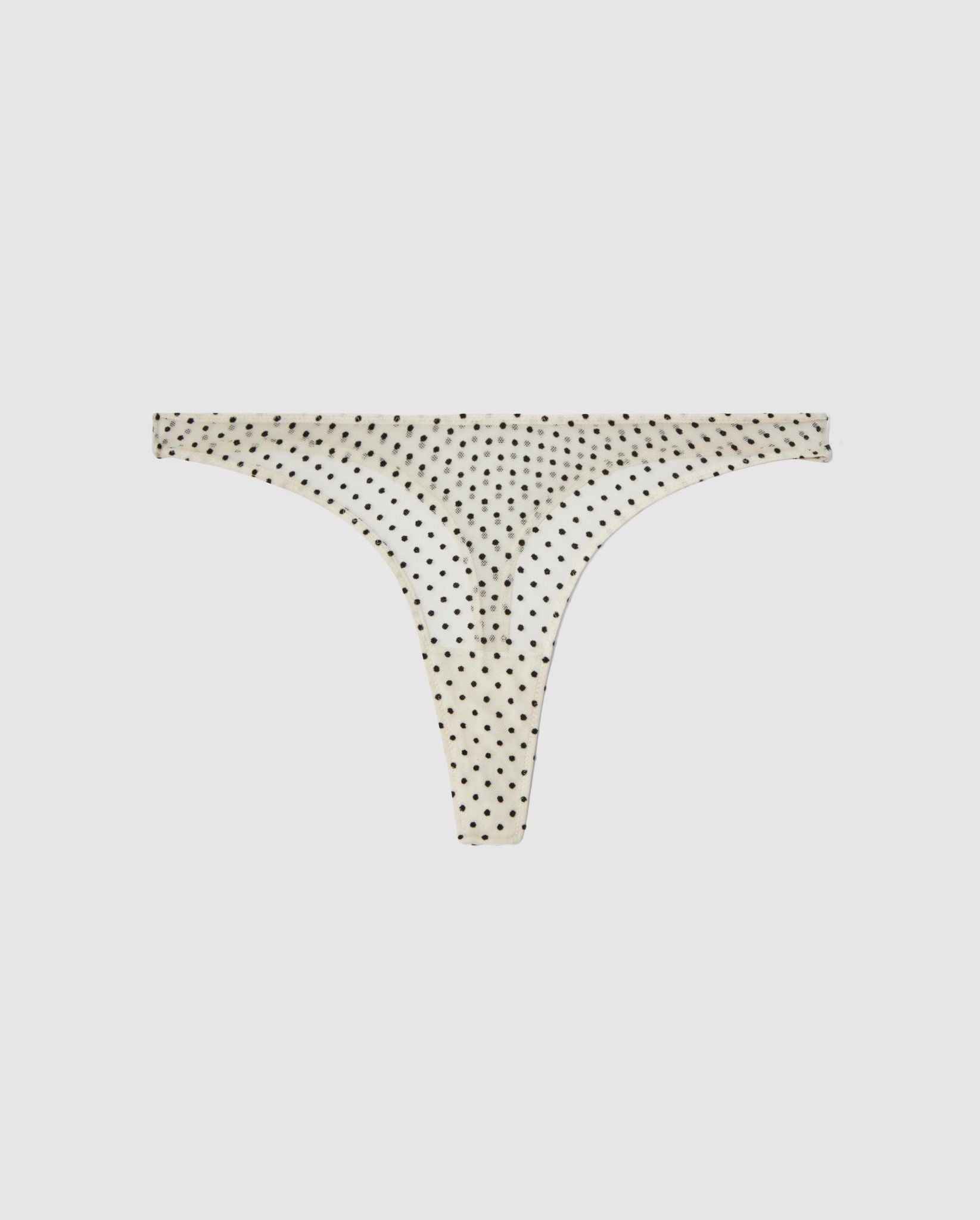 Understatement womens vegan Thong Mesh Cream/Black