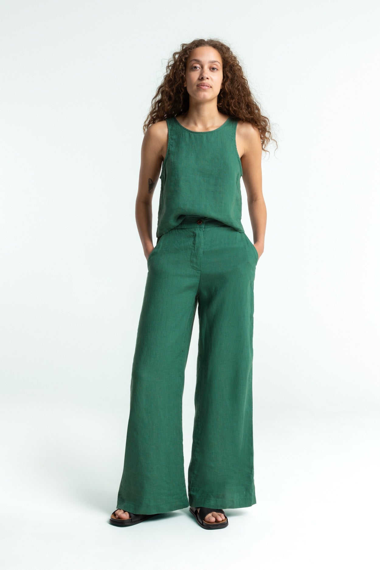 Kings of Indigo womens vegan Pants Lilian Bistro Green