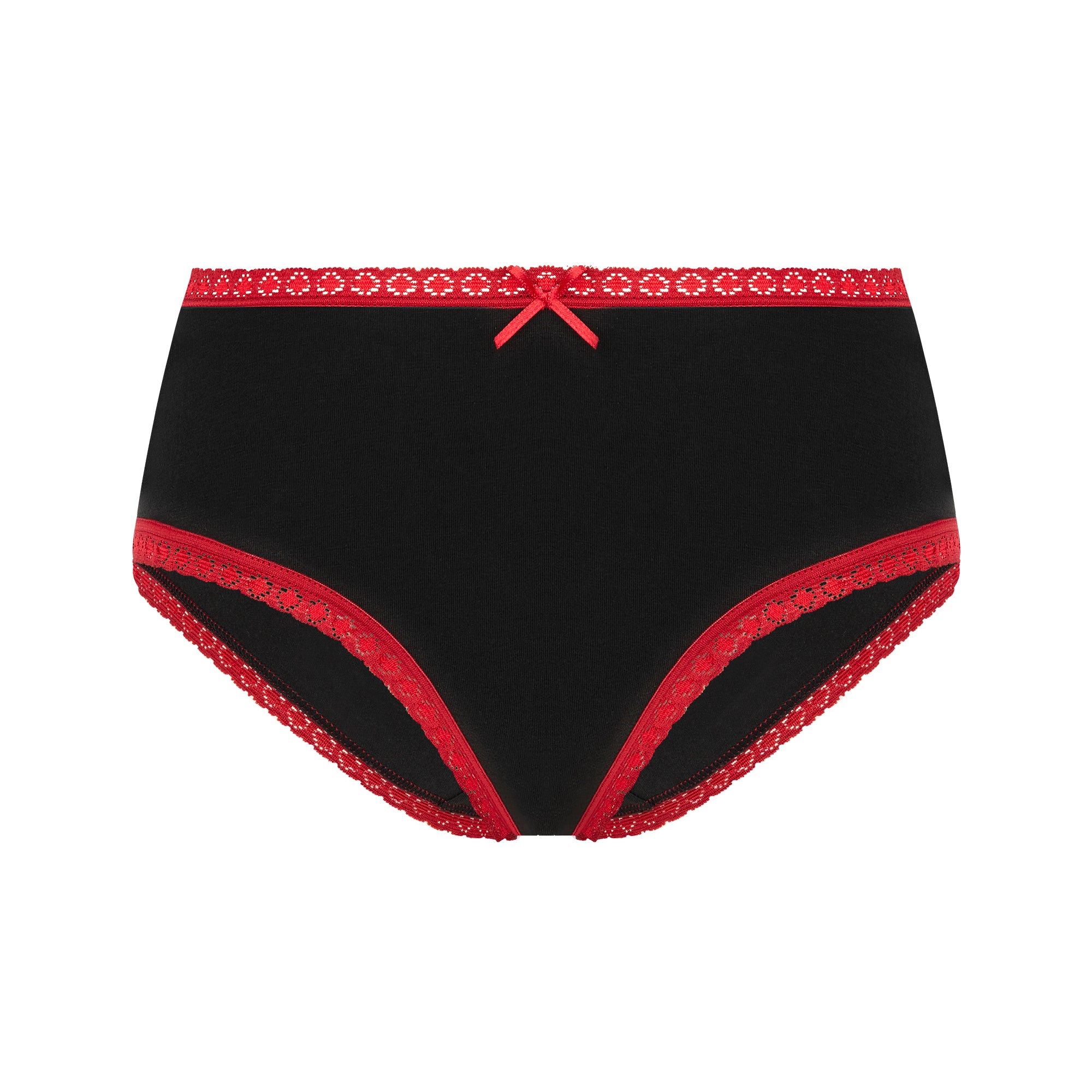 Albero Natur womens vegan Multipack 2x Briefs Hipster With Lace Black/Red