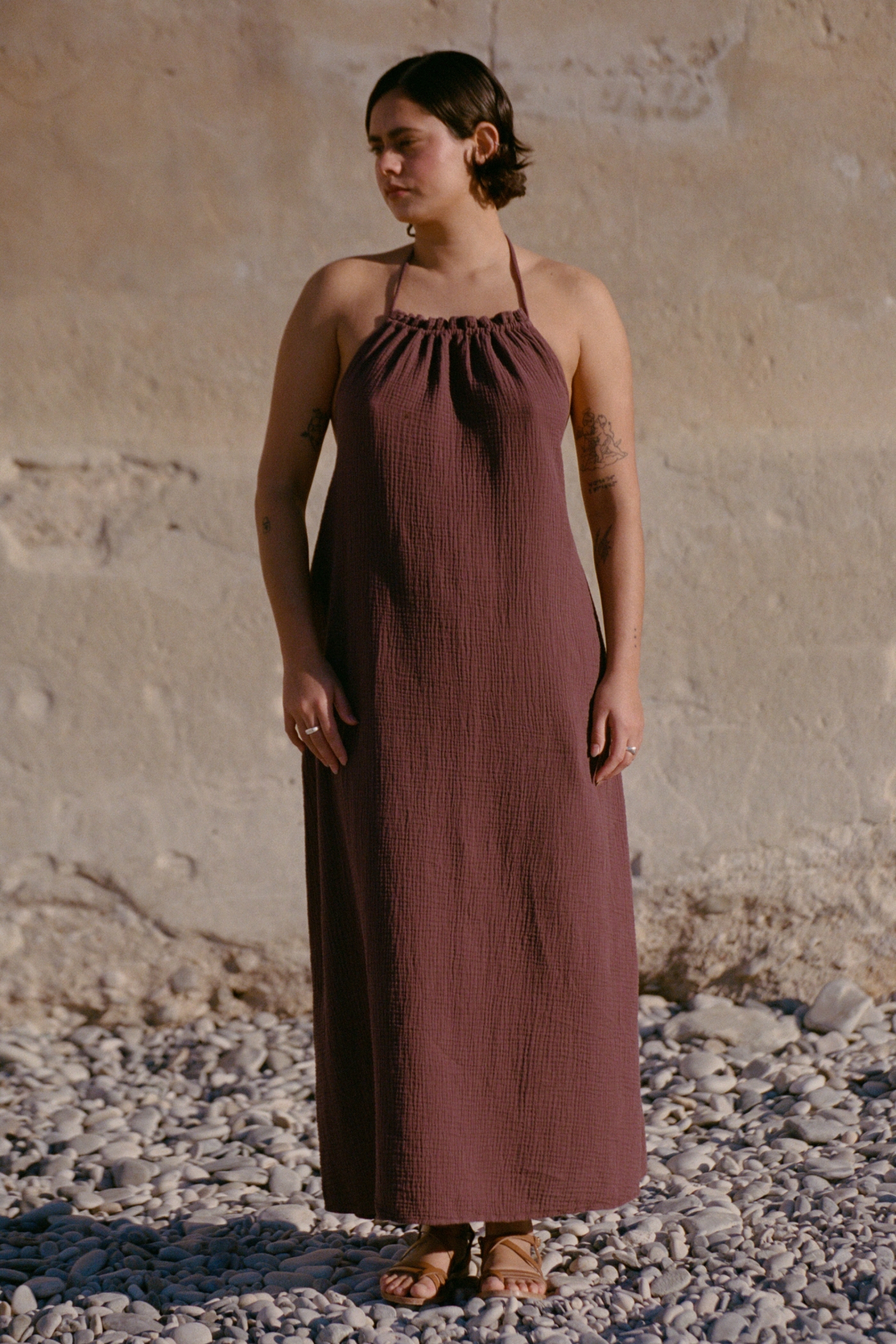 NÃ©nÃ©s Damen vegan Kleid Lena Burgundy