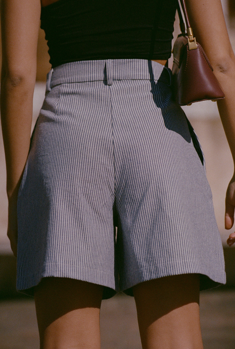 NÃ©nÃ©s womens vegan Shorts AlizÃ©e Stripes Blue