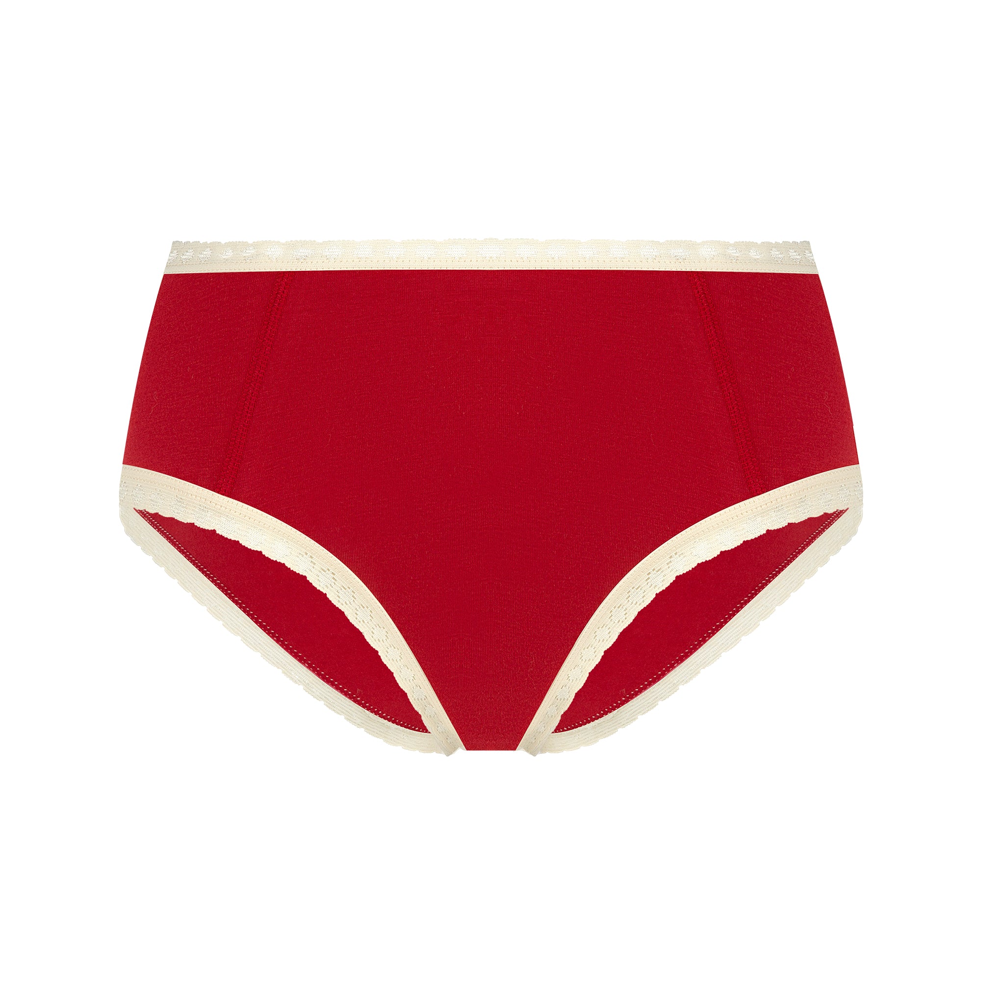 Albero Natur womens vegan Multipack 4x Hipsters With Lace Red