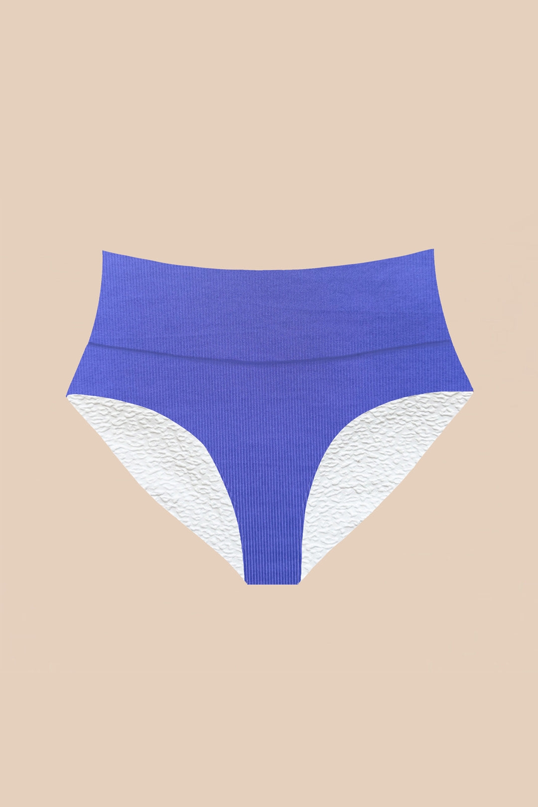 Image of Woodlike dames vegan Bikinibroekje Omkeerbaar Emee Hoge Taille Lila / Wit