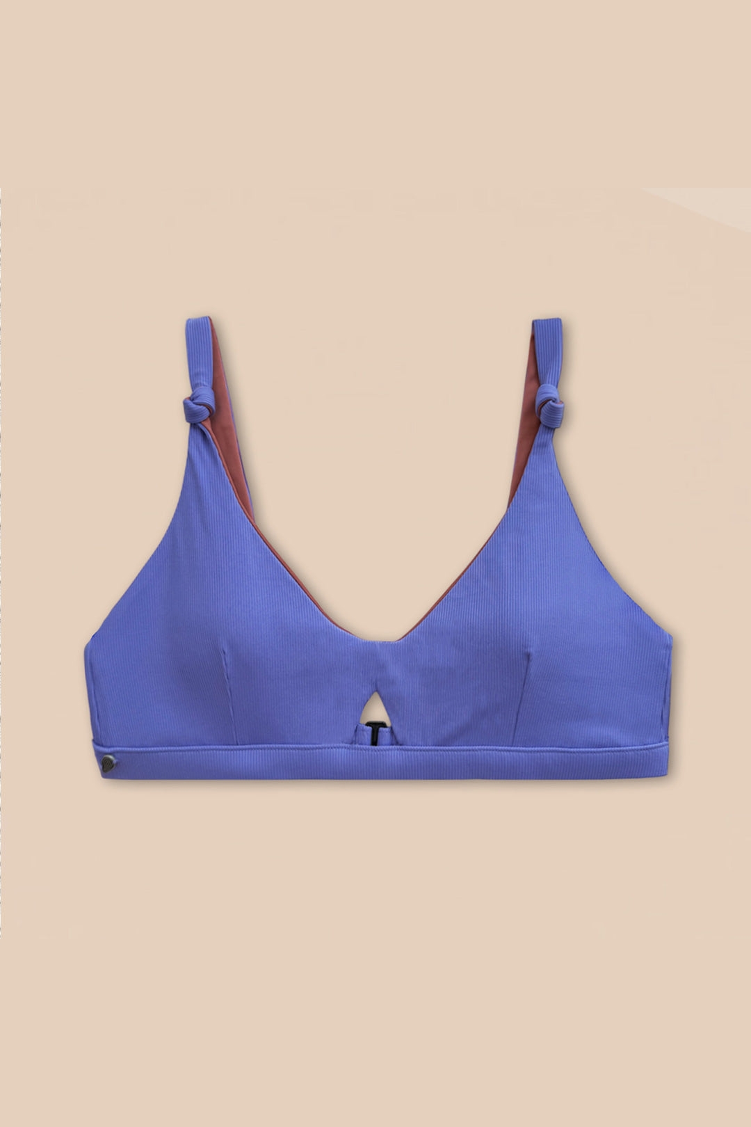 Woodlike Damen vegan Bikinioberteil Rose Braun/Koralle Lila