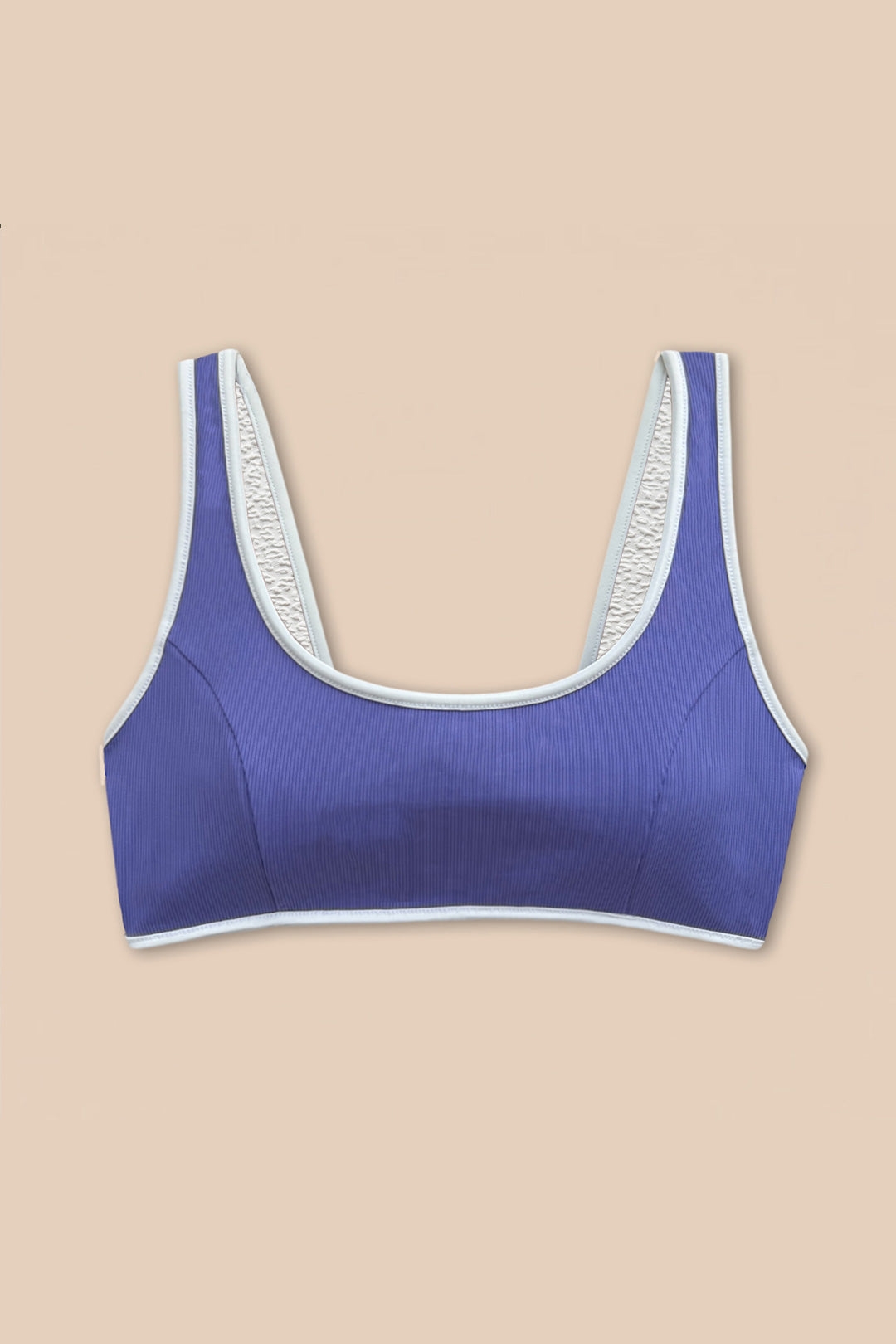 Image of Woodlike dames vegan Bikinitop Allie Reversible Lila / Wit